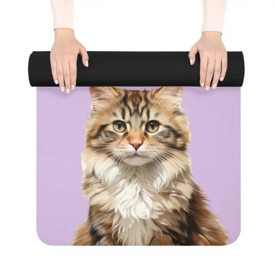 Custom Personalized Cat Photo Yoga Mat - Chic Kitty