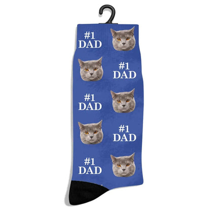 Custom Personalized Photo Socks - Gift for Men, Cat Dad & Dog Dad - Chic Kitty