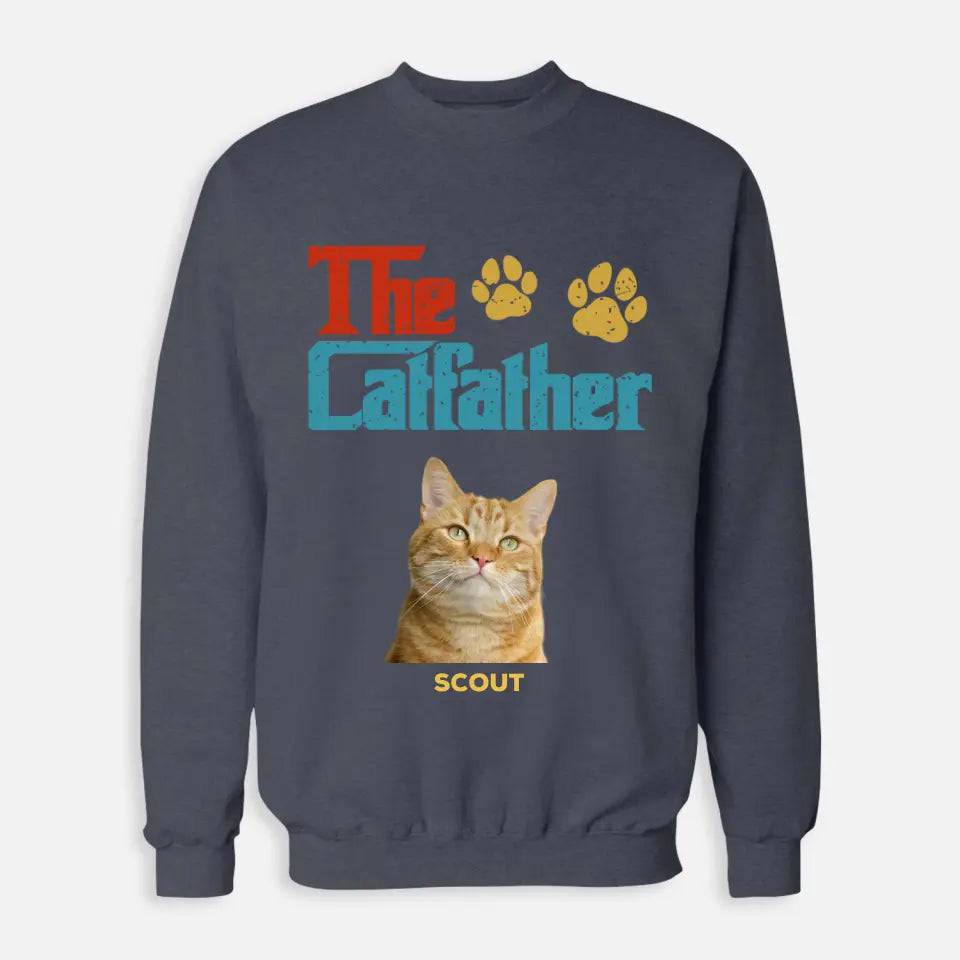 Custom Personalized Photo - The Cat Father Sweatshirt - Chic Kitty