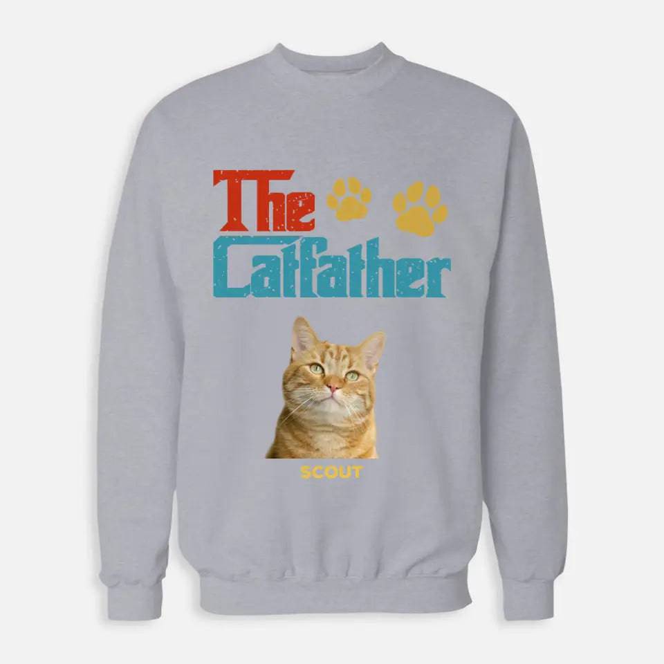 Custom Personalized Photo - The Cat Father Sweatshirt - Chic Kitty