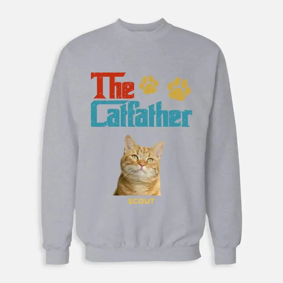 Custom Personalized Photo - The Cat Father Sweatshirt - Chic Kitty