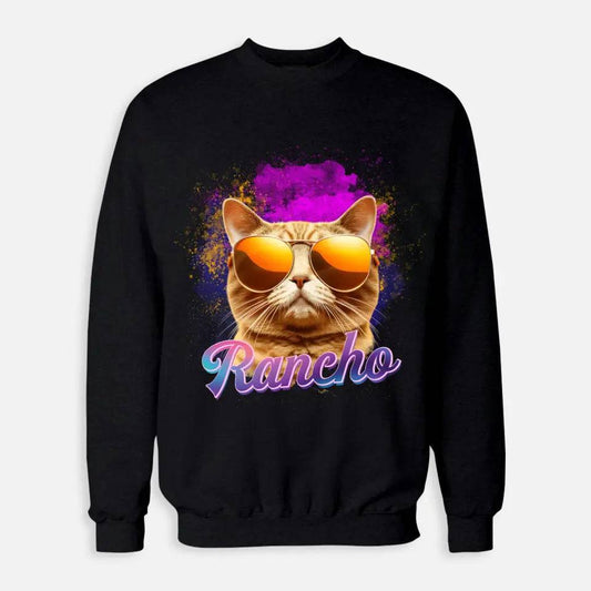 Custom Space Watercolor - Personalized Cat Sweatshirt - Chic Kitty