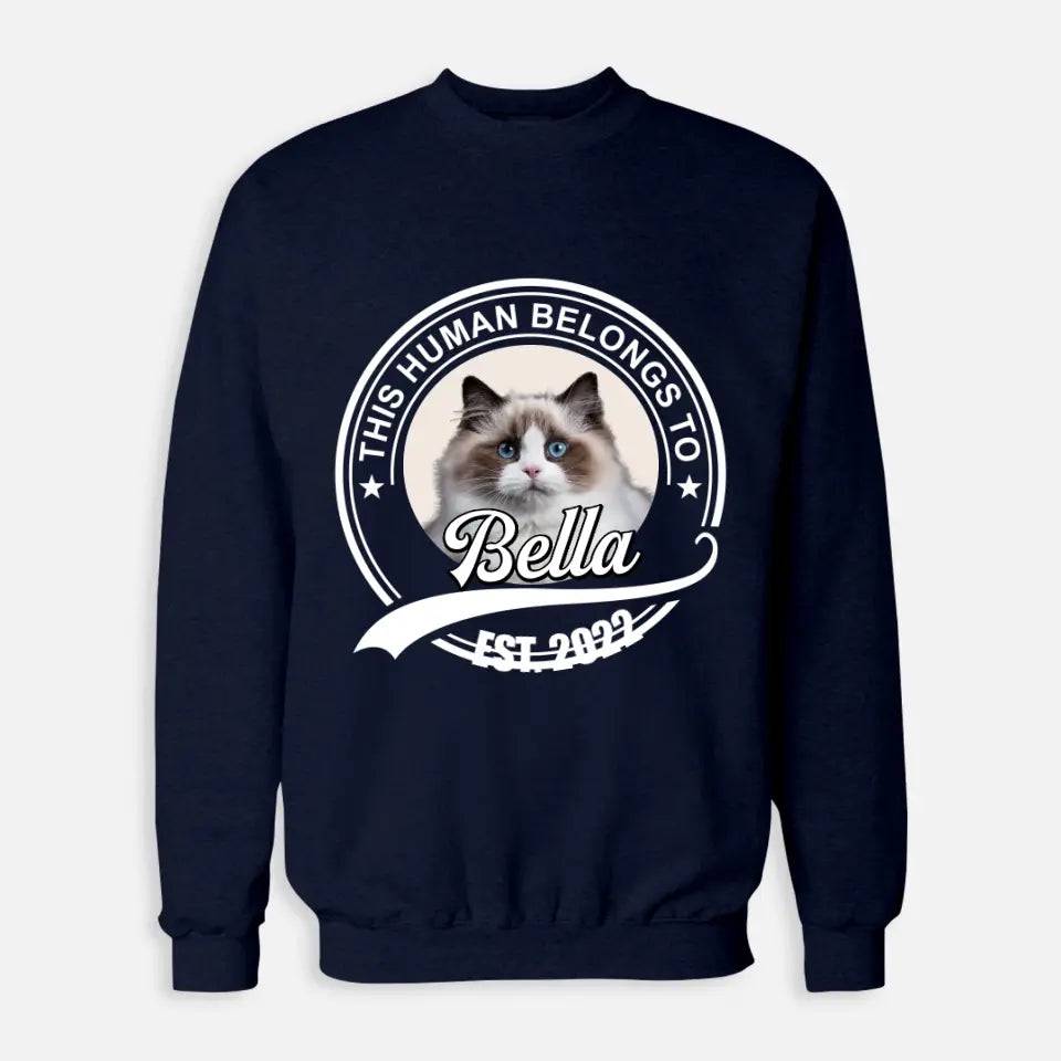 Personalised This Human Belongs to Cat Sweatshirt - Chic Kitty