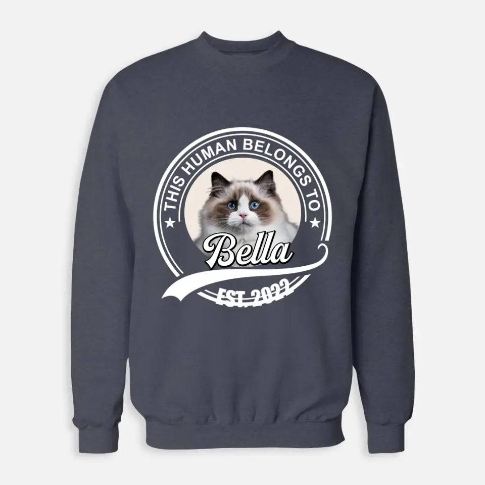 Personalised This Human Belongs to Cat Sweatshirt - Chic Kitty