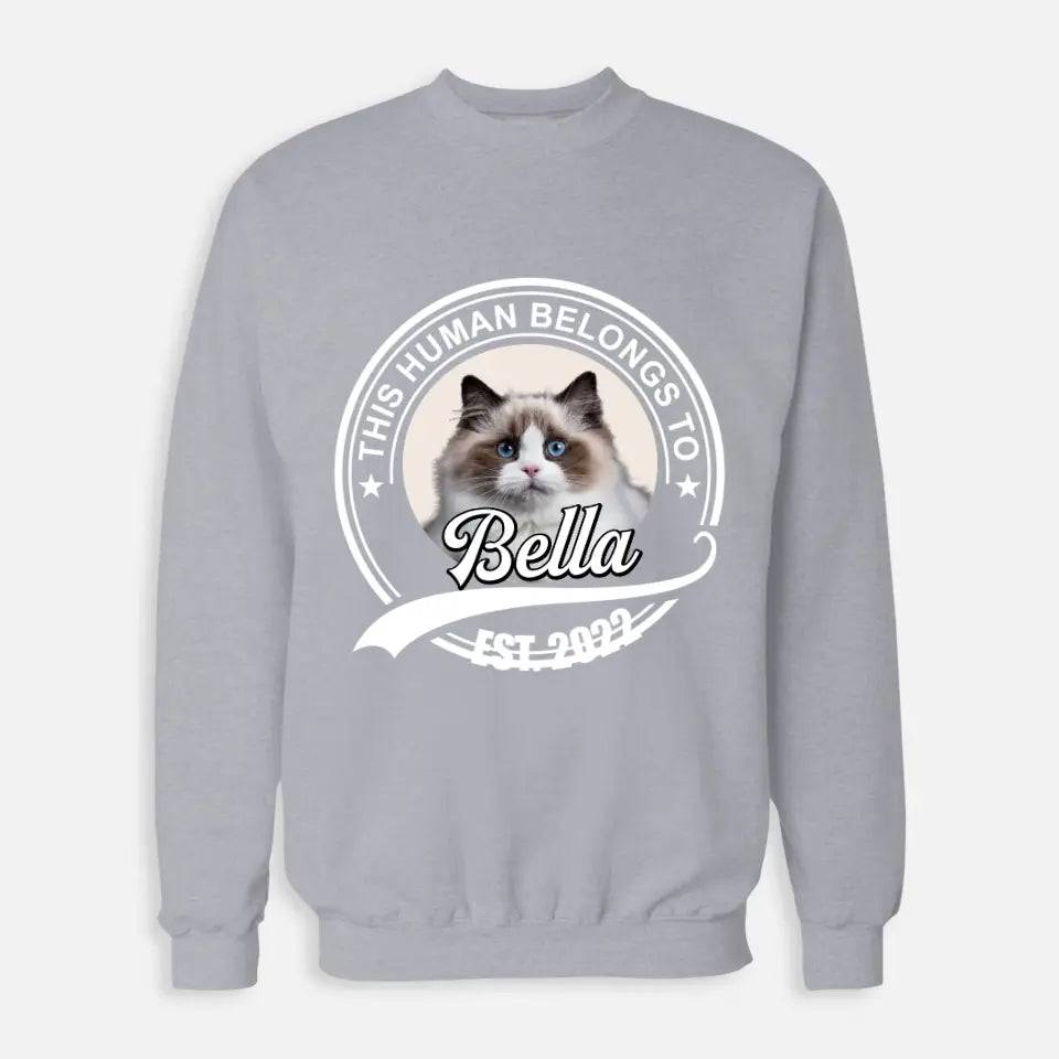 Personalised This Human Belongs to Cat Sweatshirt - Chic Kitty