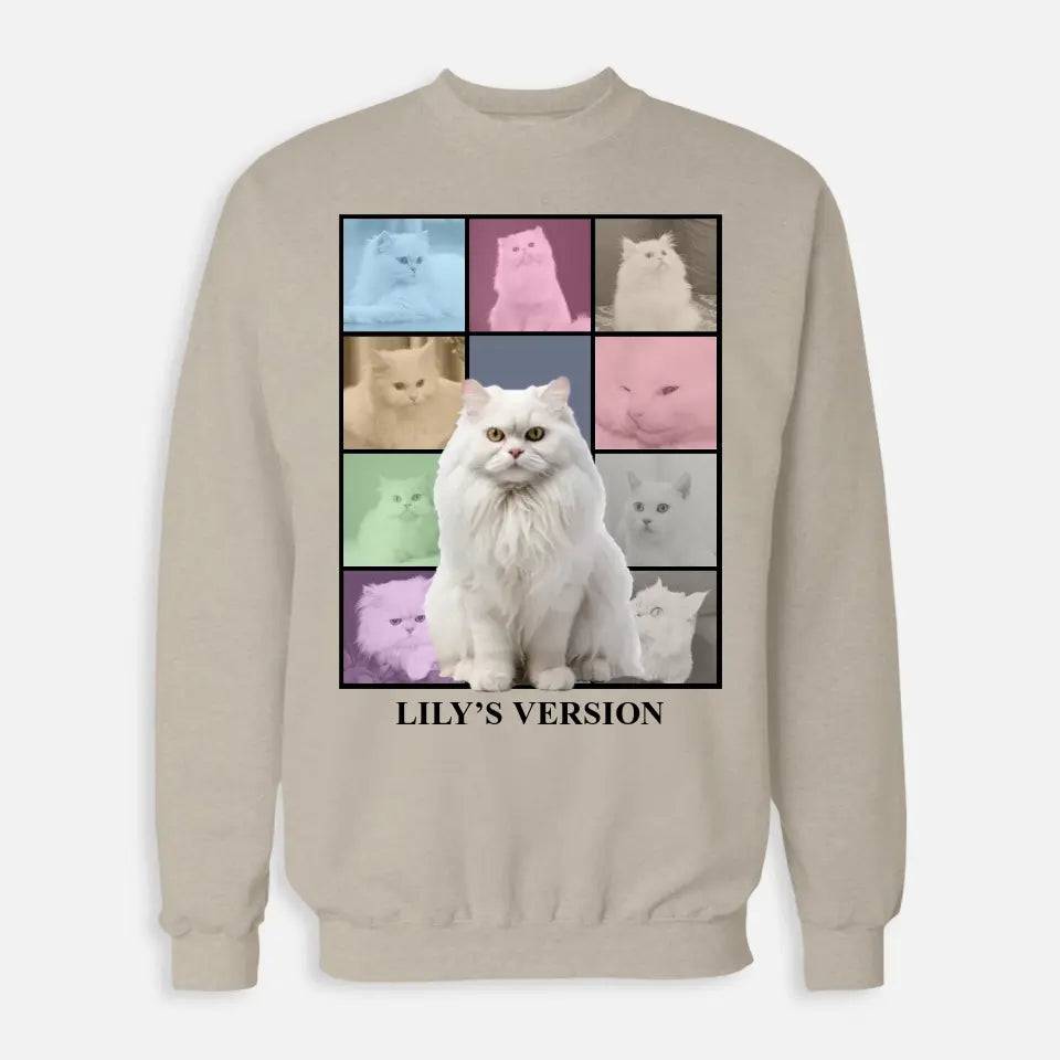 Customized Cat Photo Collage Sweatshirt - Chic Kitty