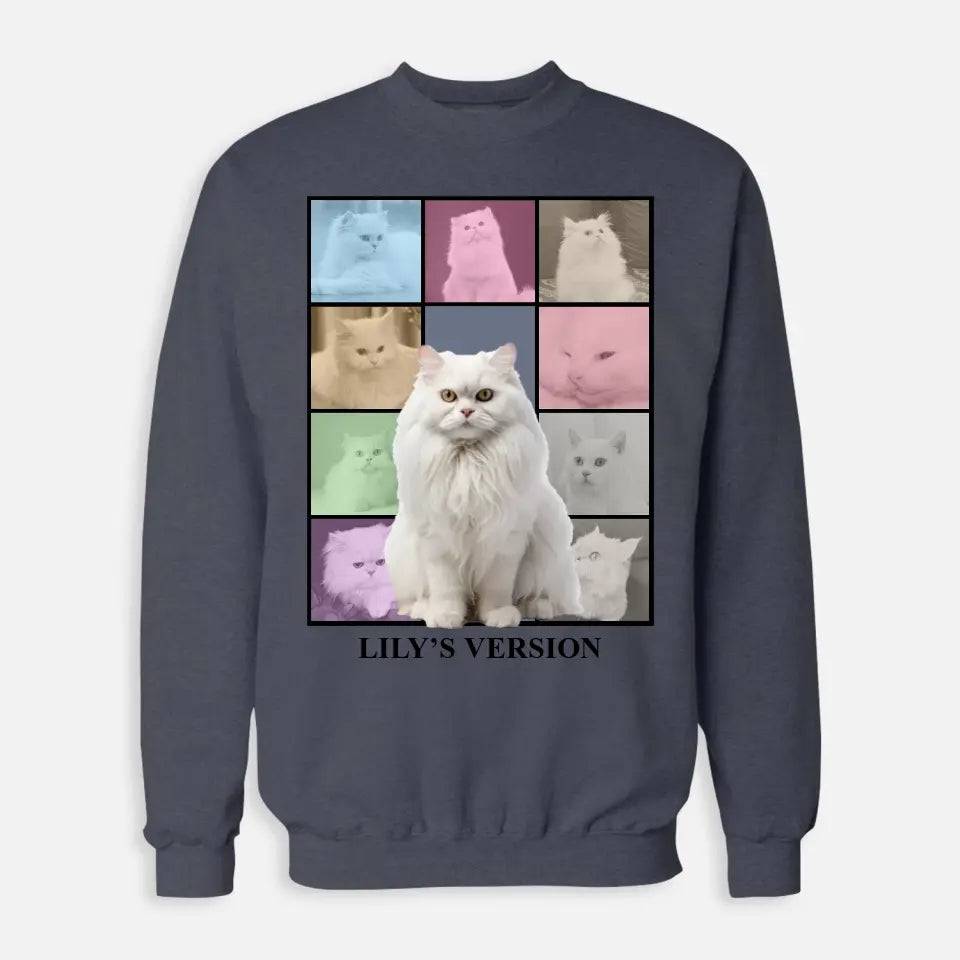 Customized Cat Photo Collage Sweatshirt - Chic Kitty