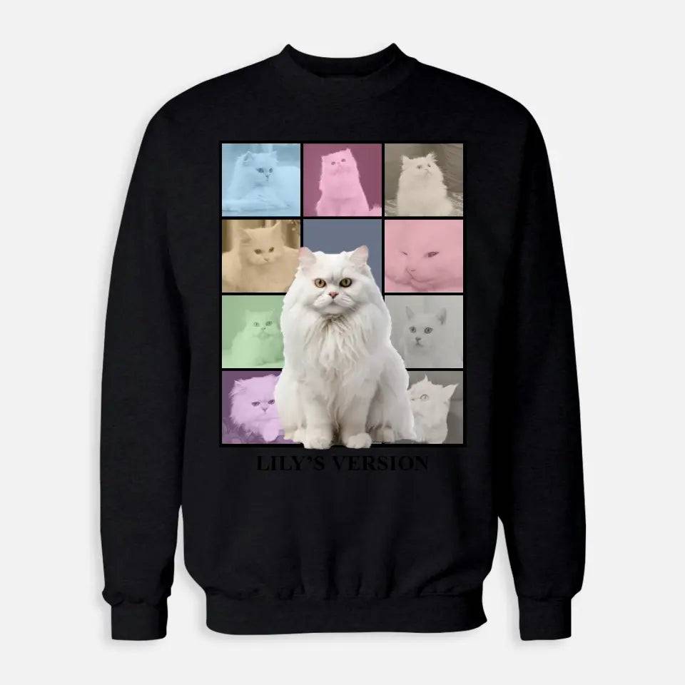 Customized Cat Photo Collage Sweatshirt - Chic Kitty