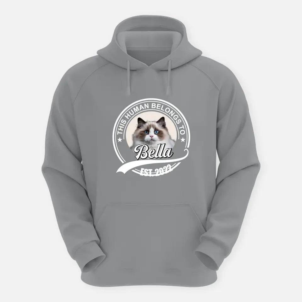 This Human Belongs to - Personalised Cat Hoodie - Chic Kitty