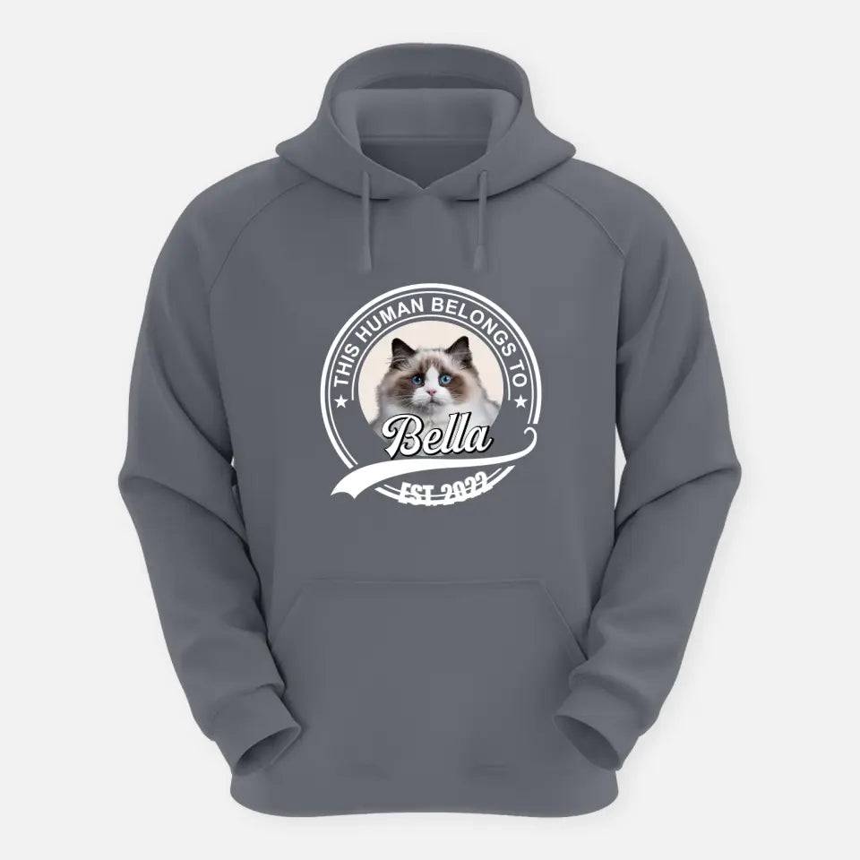 This Human Belongs to - Personalised Cat Hoodie - Chic Kitty