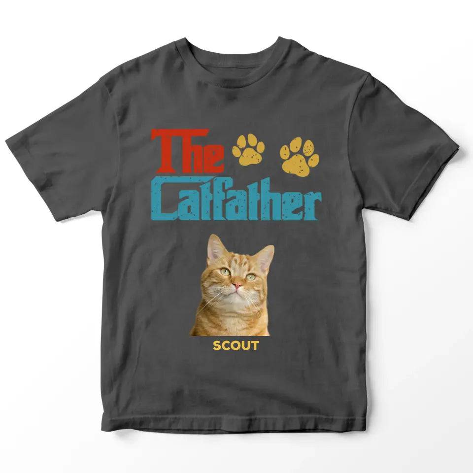 Custom Personalized Photo - The Cat Father T-Shirt - Chic Kitty