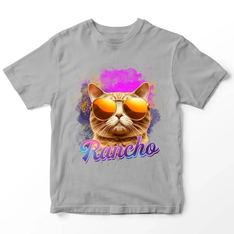 Custom Space Watercolor - Personalized Cat T-Shirt