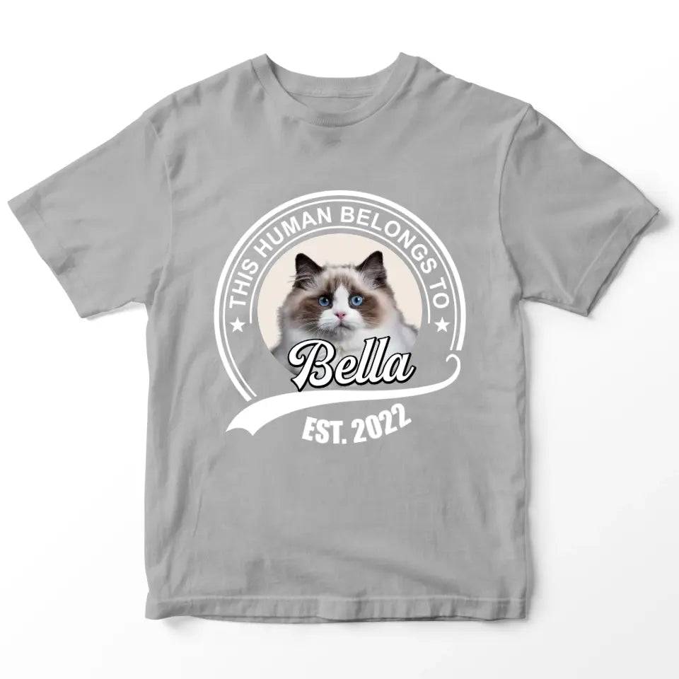 This Human Belongs to - Personalised Cat T-Shirt - Chic Kitty