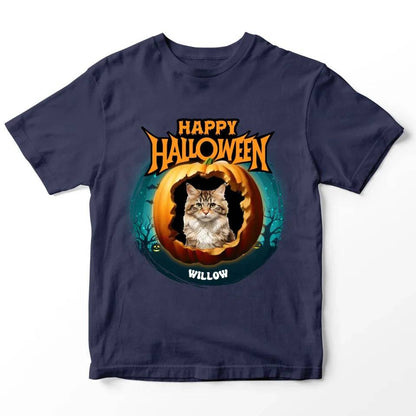 Personalized Cat Photo Halloween T-Shirt