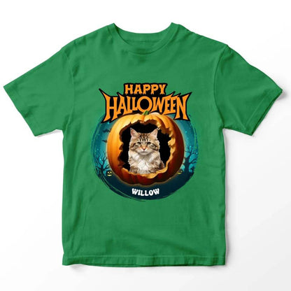 Personalized Cat Photo Halloween T-Shirt