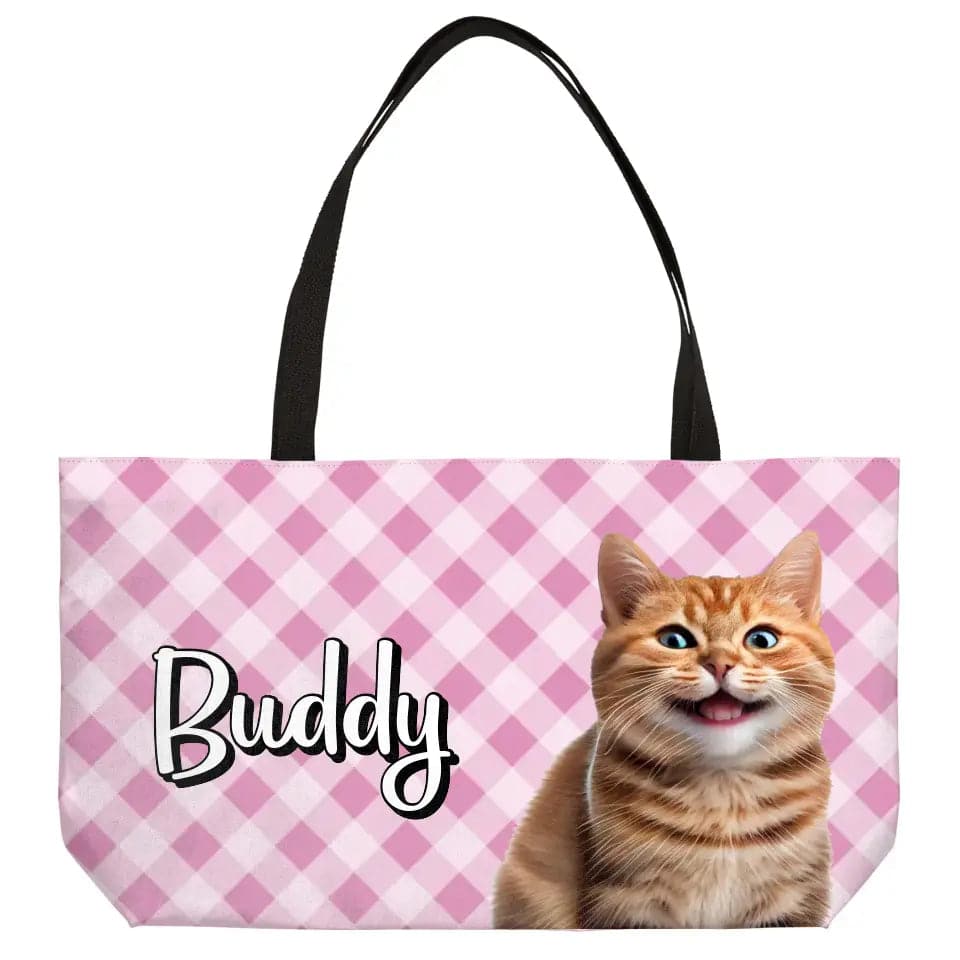 Personalized Cat Weekender Tote Bag - Chic Kitty