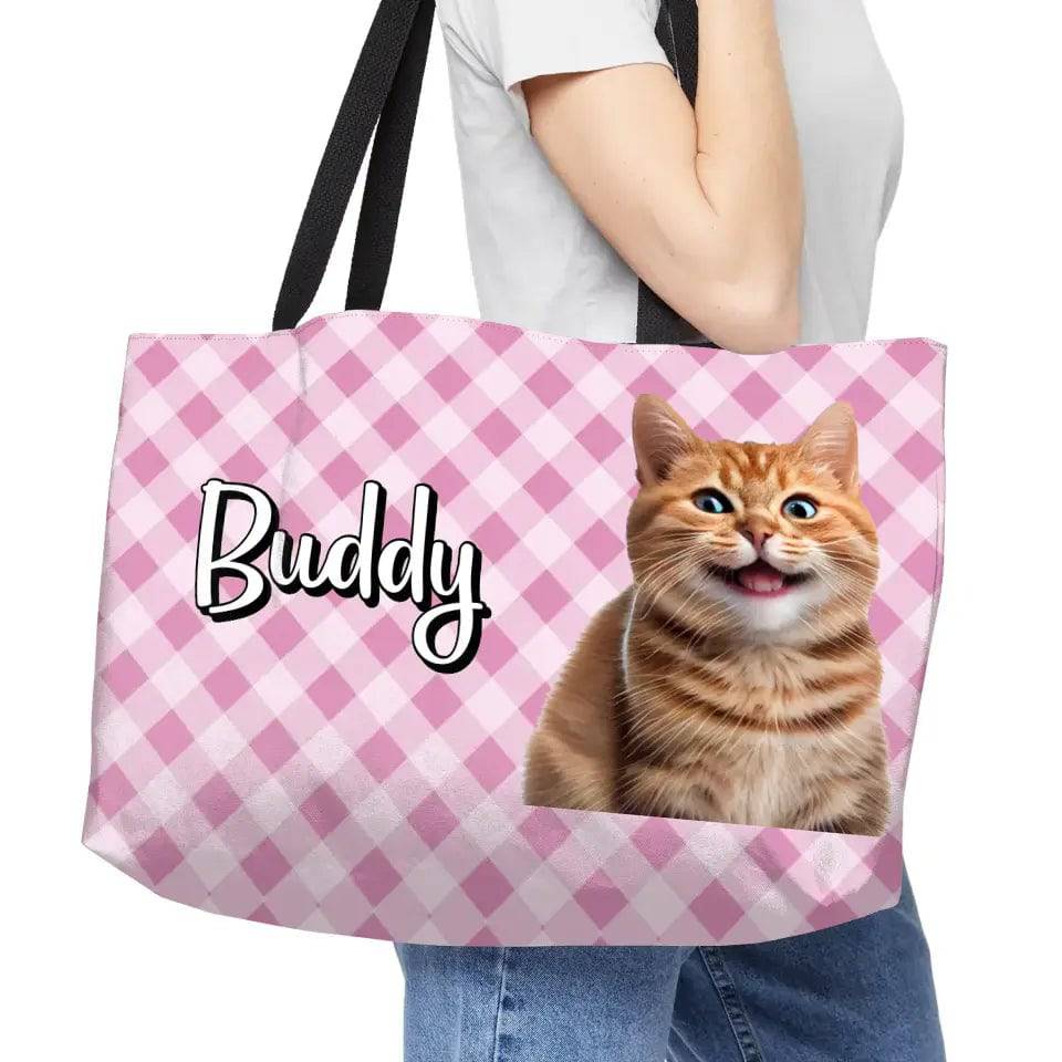 Personalized Cat Weekender Tote Bag - Chic Kitty