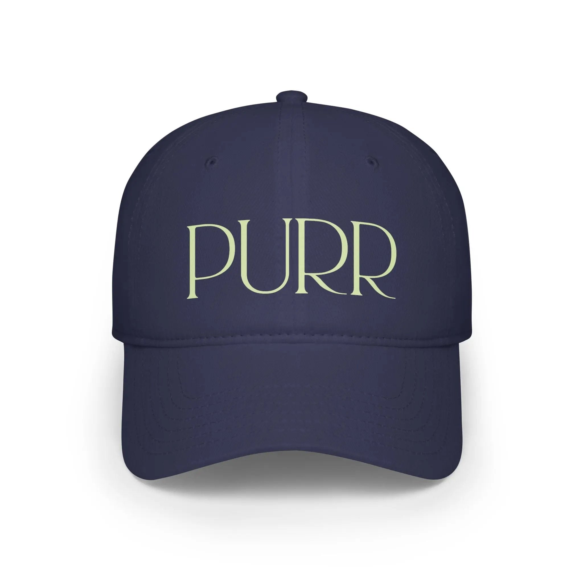 Purr Baseball Cap - Stylish Low Profile Hat for Cat Lovers - Chic Kitty