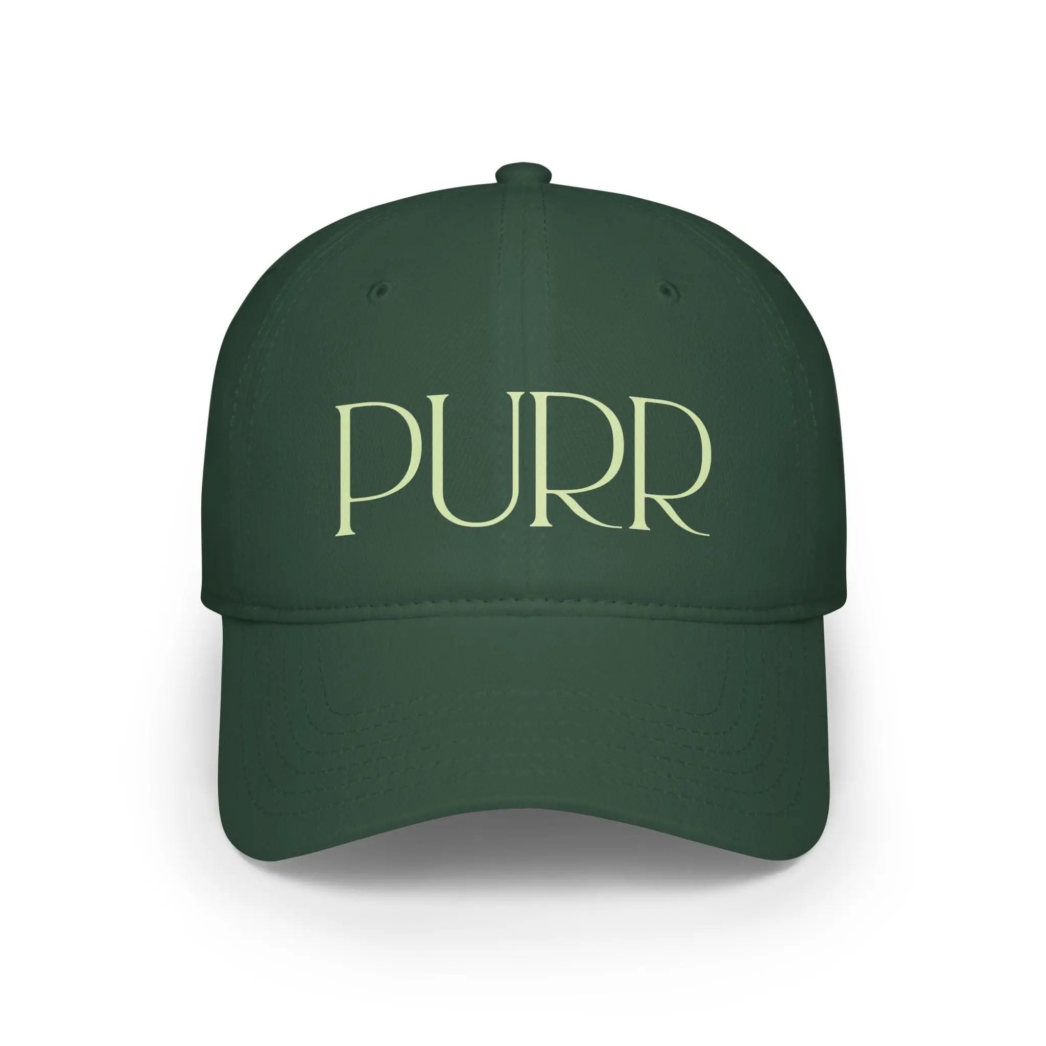 Purr Baseball Cap - Stylish Low Profile Hat for Cat Lovers - Chic Kitty