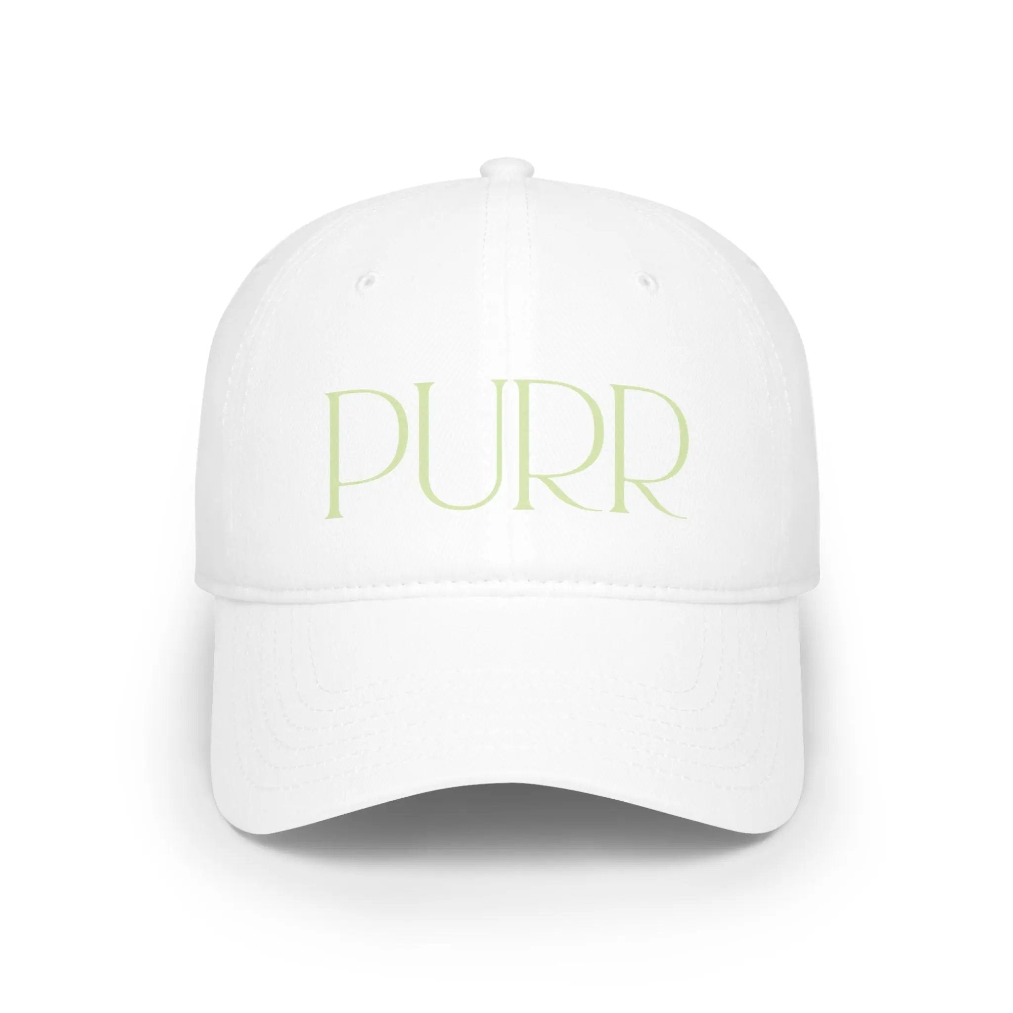 Purr Baseball Cap - Stylish Low Profile Hat for Cat Lovers - Chic Kitty