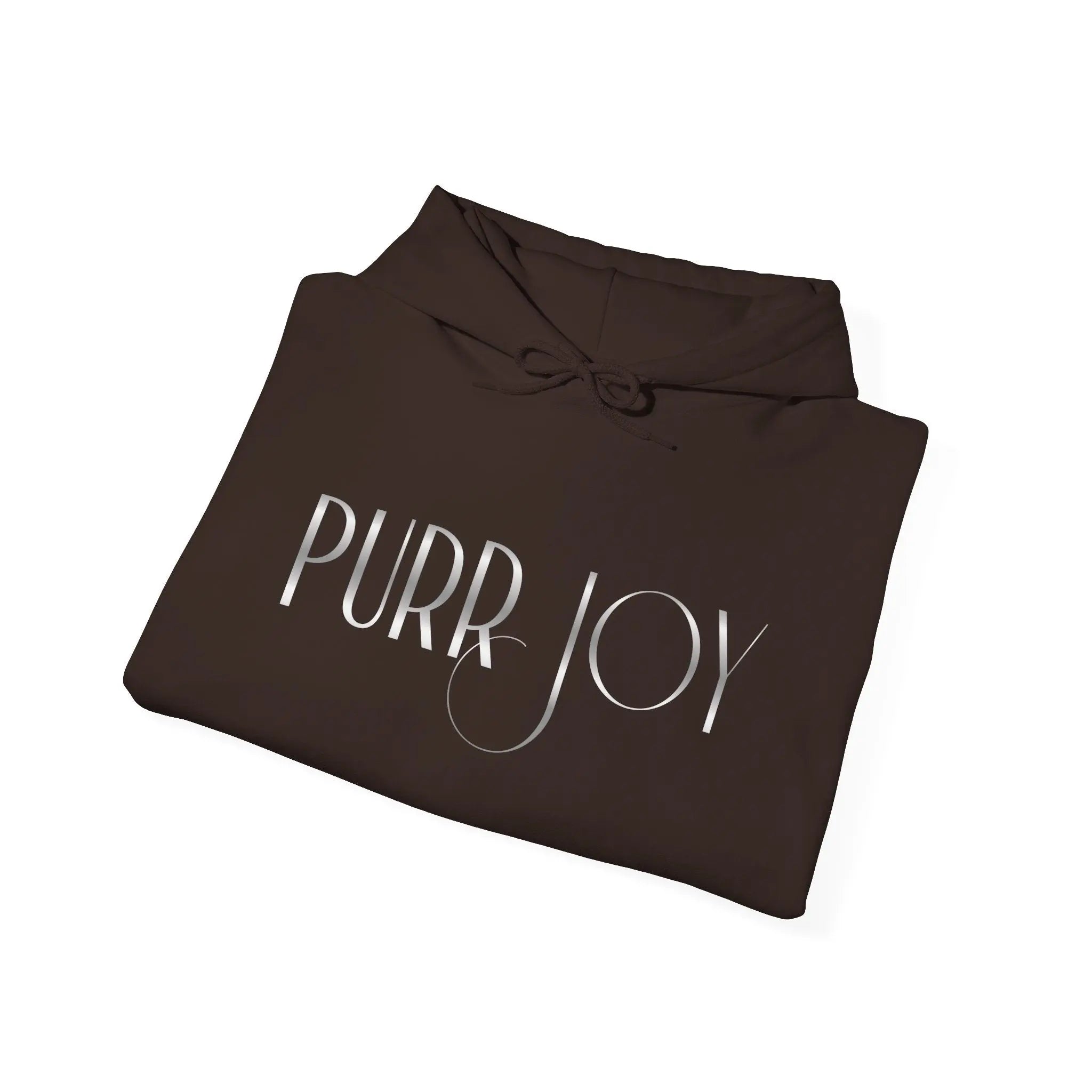 Purr Joy Hoodie — Minimal Cat Silhouette White Pullover - Chic Kitty