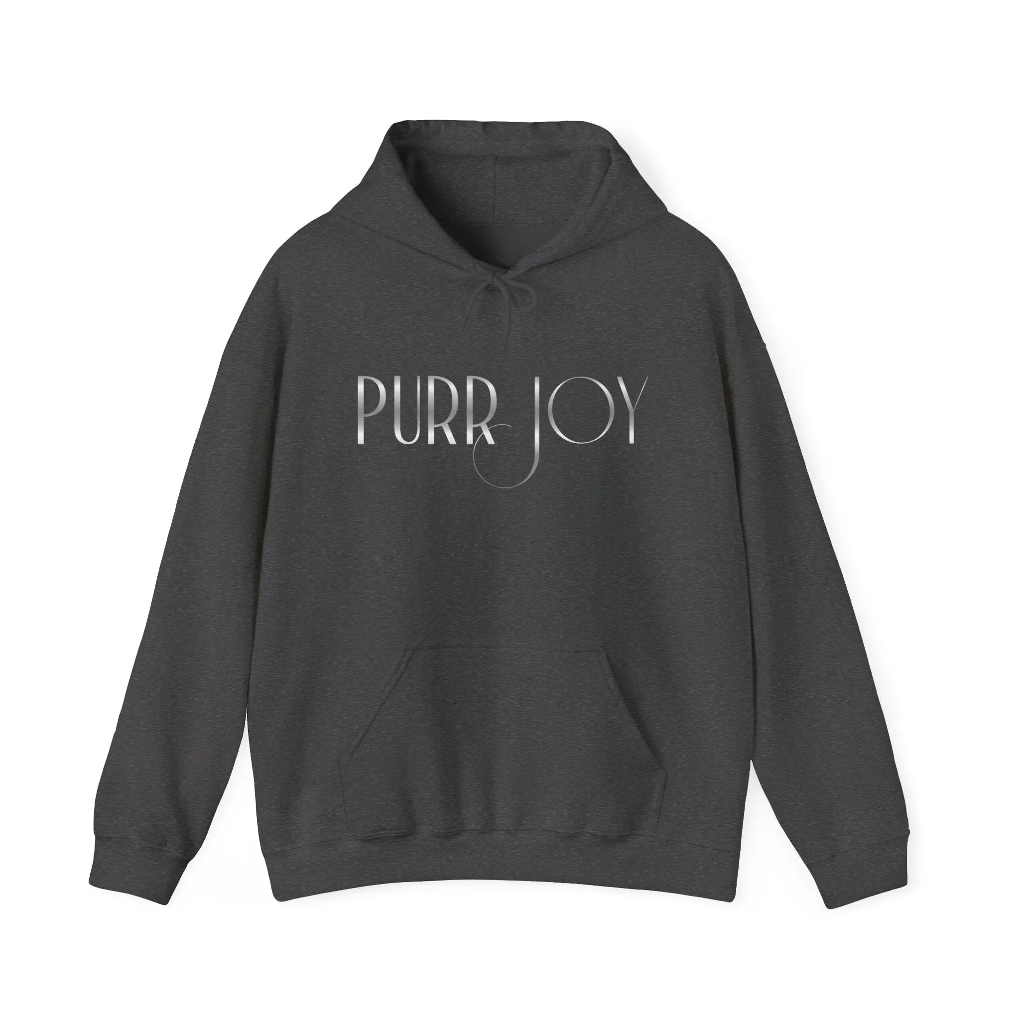 Purr Joy Hoodie — Minimal Cat Silhouette White Pullover - Chic Kitty