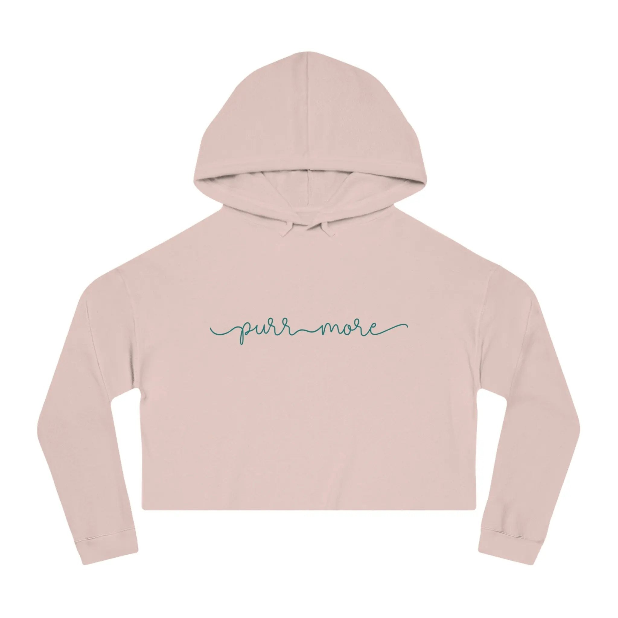 Purr More Women’s Cropped Hoodie - Cute Casual Streetwear - Chic Kitty