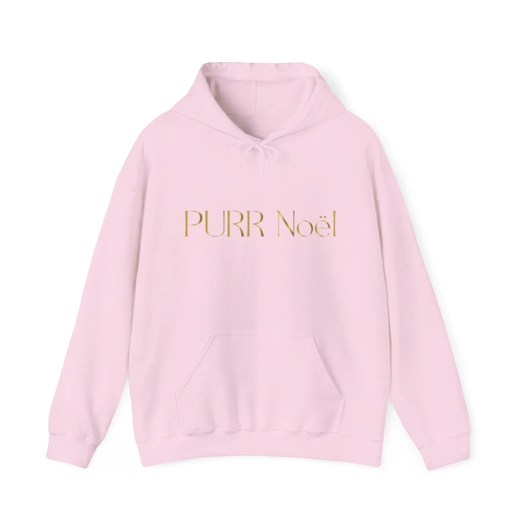 Purr Noël Hoodie — Gold Script Holiday Cat Lover Sweatshirt - Chic Kitty