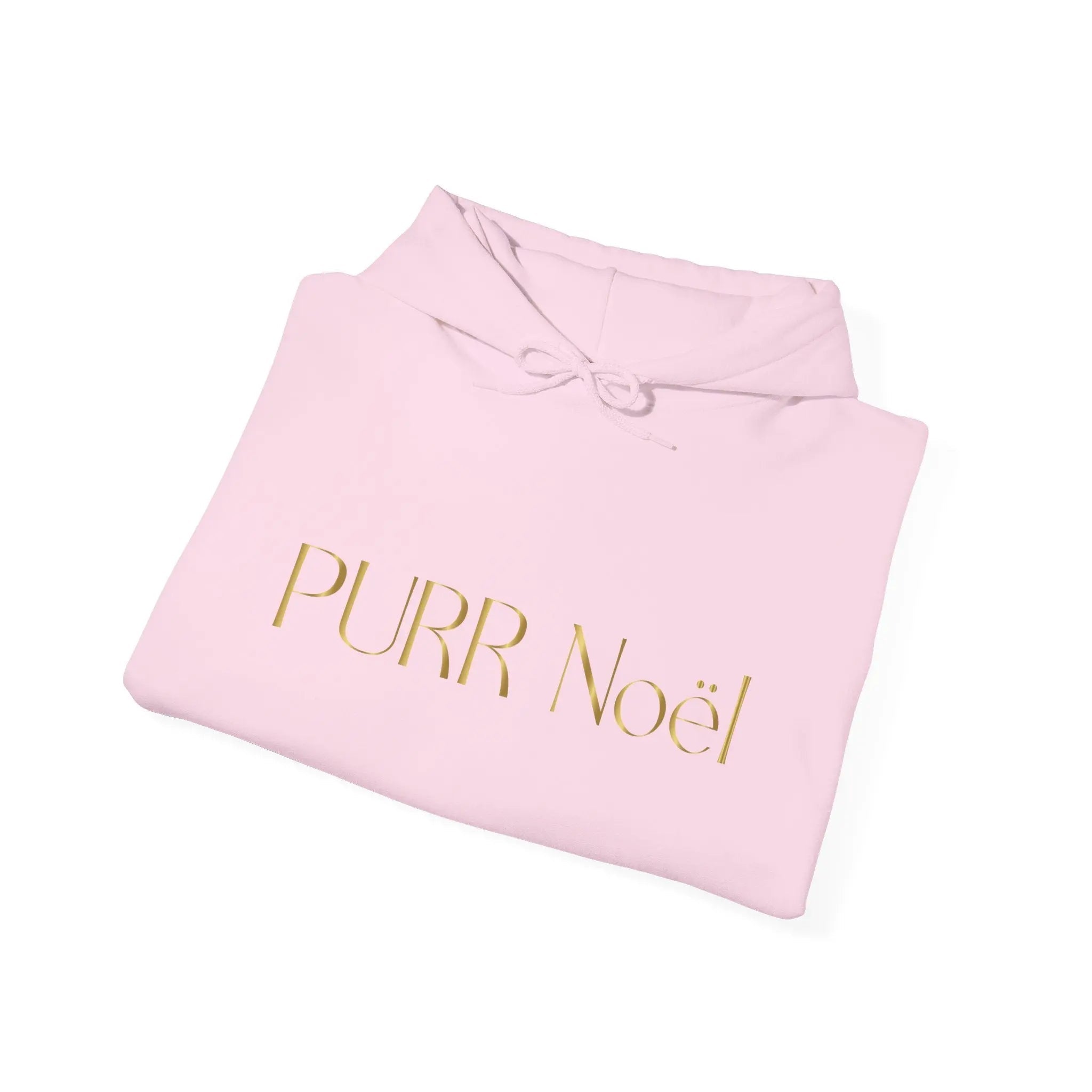 Purr Noël Hoodie — Gold Script Holiday Cat Lover Sweatshirt - Chic Kitty
