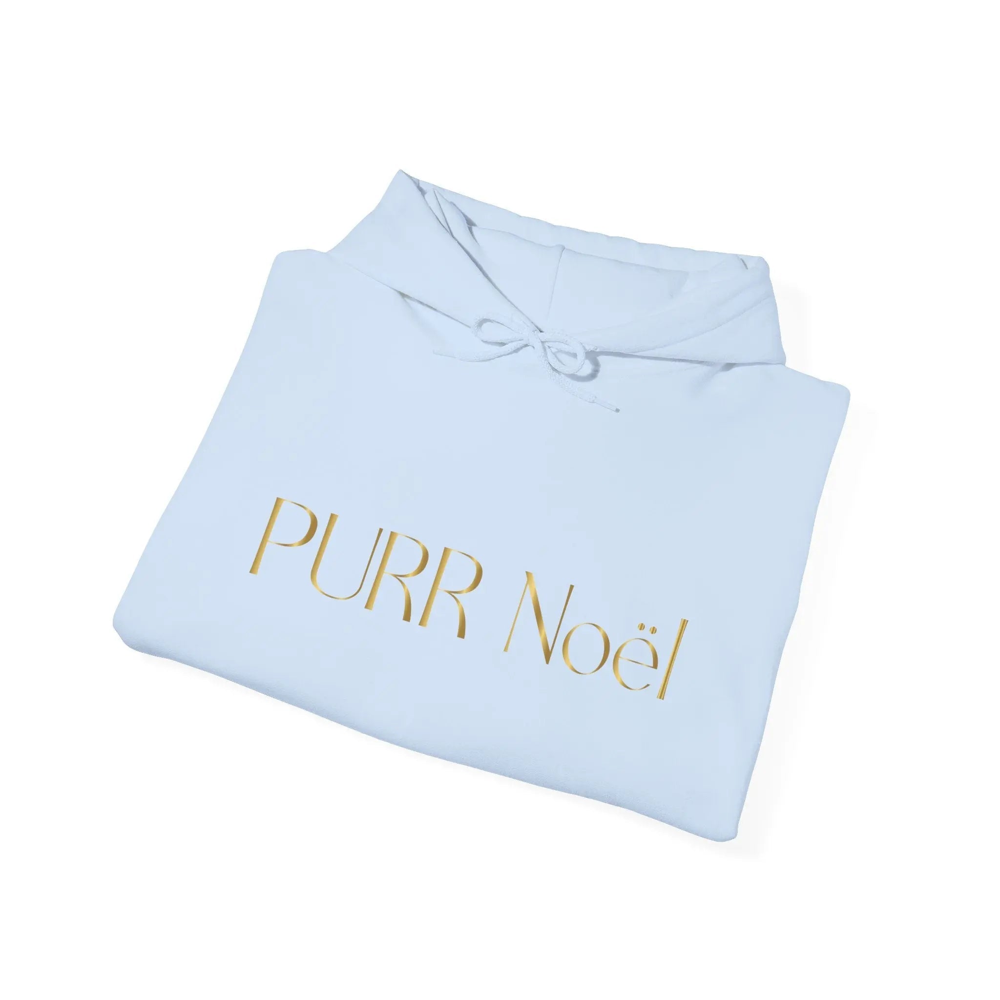 Purr Noël Hoodie — Gold Script Holiday Cat Lover Sweatshirt - Chic Kitty