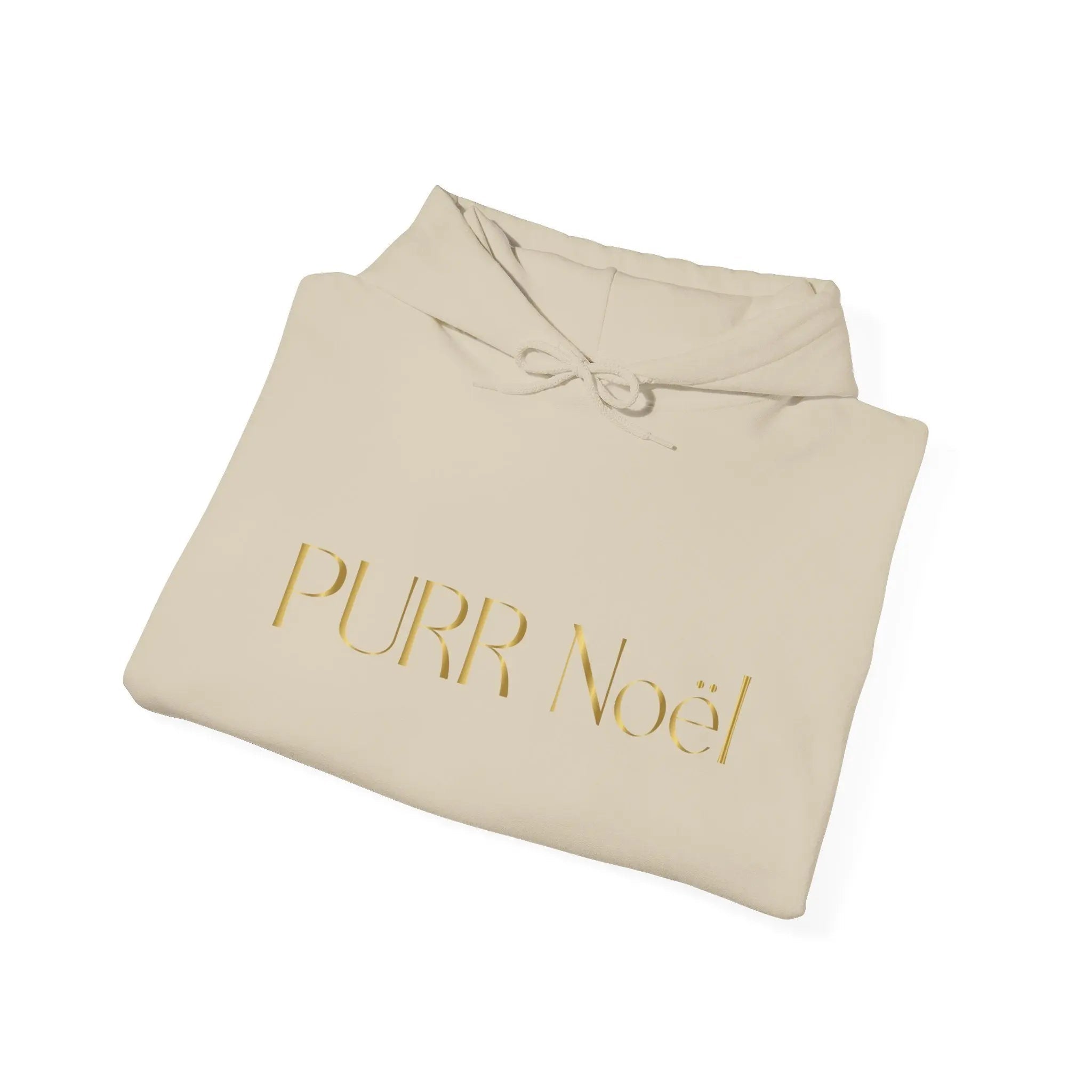Purr Noël Hoodie — Gold Script Holiday Cat Lover Sweatshirt - Chic Kitty