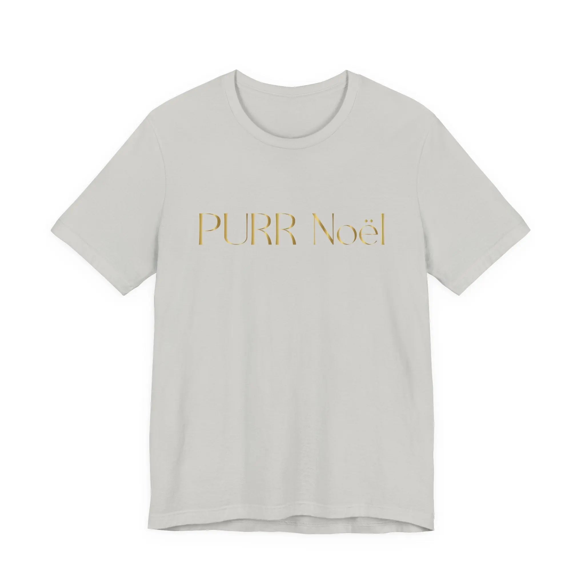 Purr Noël Tee - Gold Foil Cat Christmas Shirt - Chic Kitty