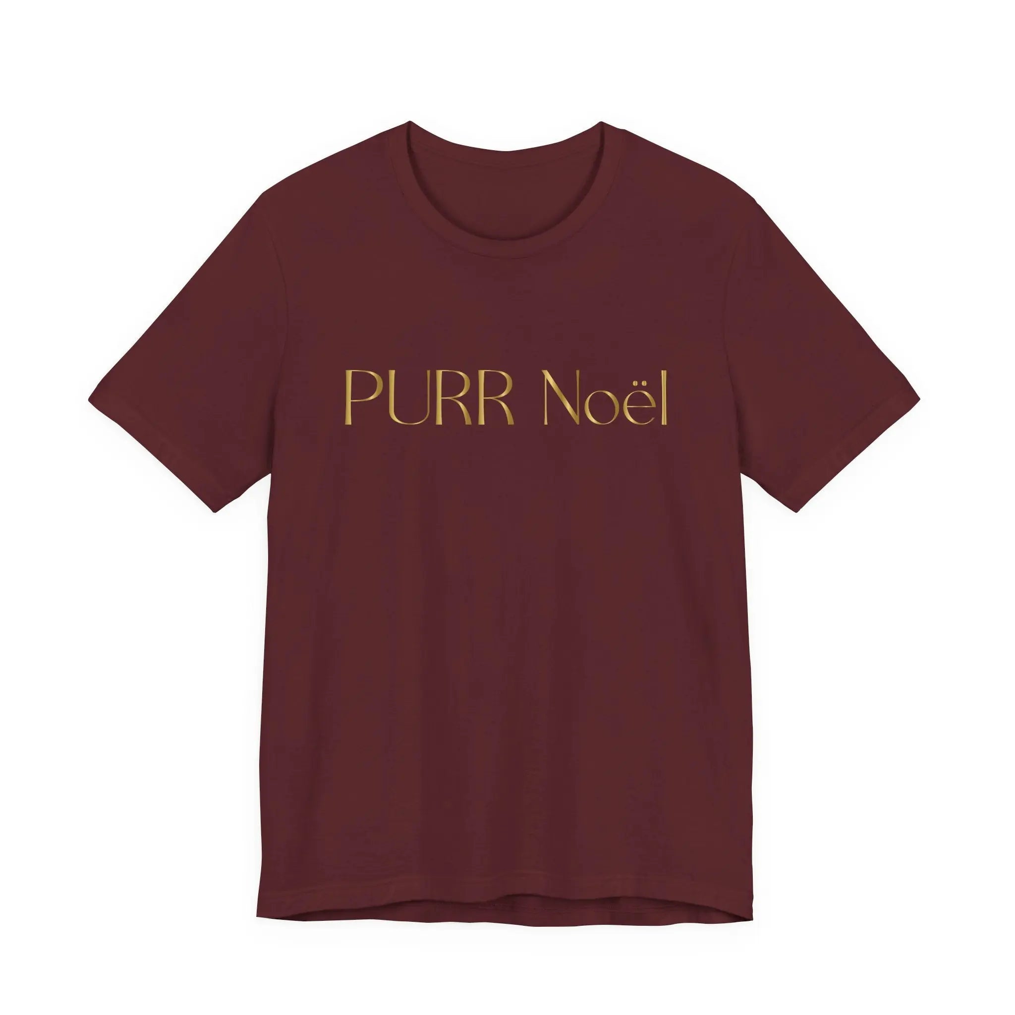 Purr Noël Tee - Gold Foil Cat Christmas Shirt - Chic Kitty