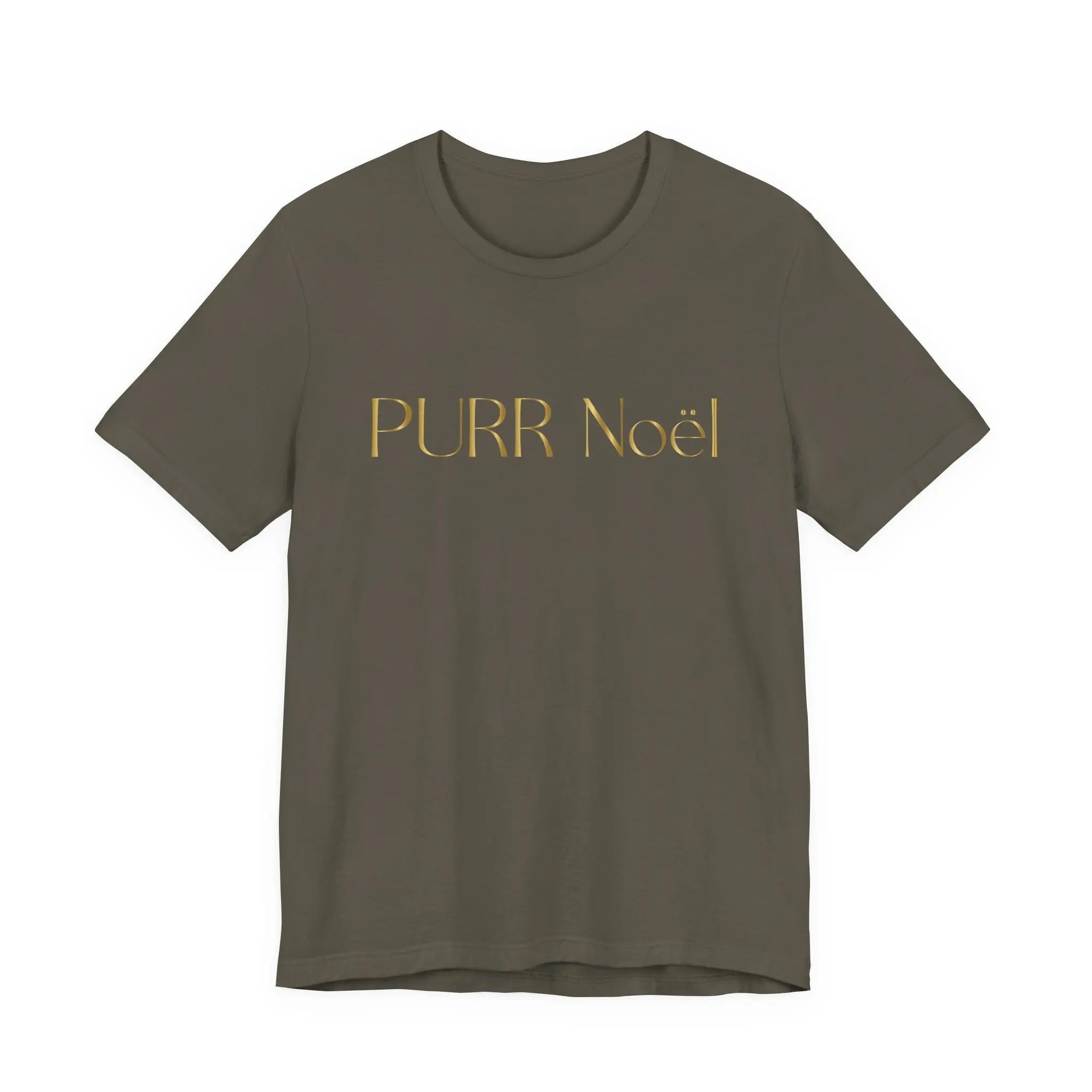 Purr Noël Tee - Gold Foil Cat Christmas Shirt - Chic Kitty