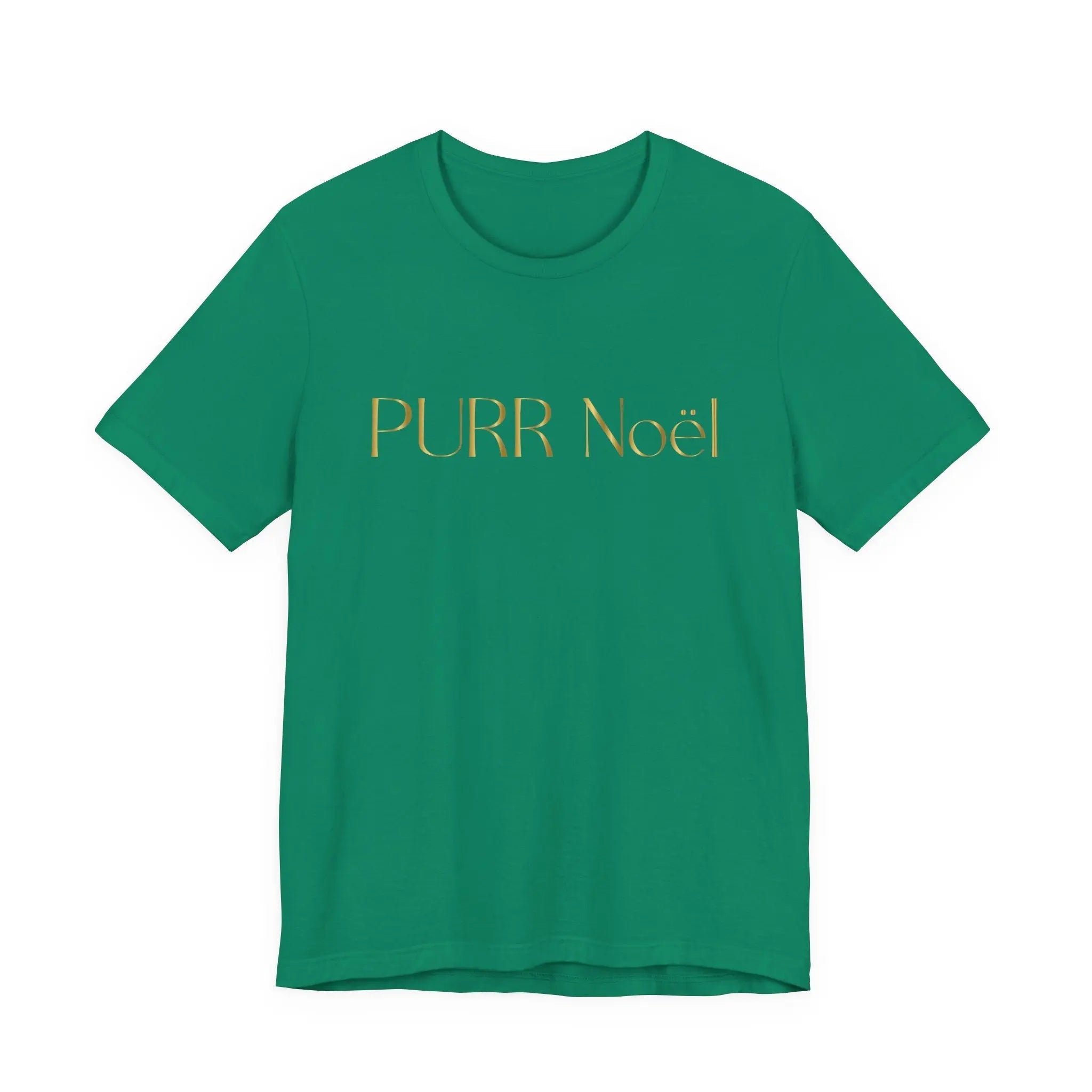 Purr Noël Tee - Gold Foil Cat Christmas Shirt - Chic Kitty