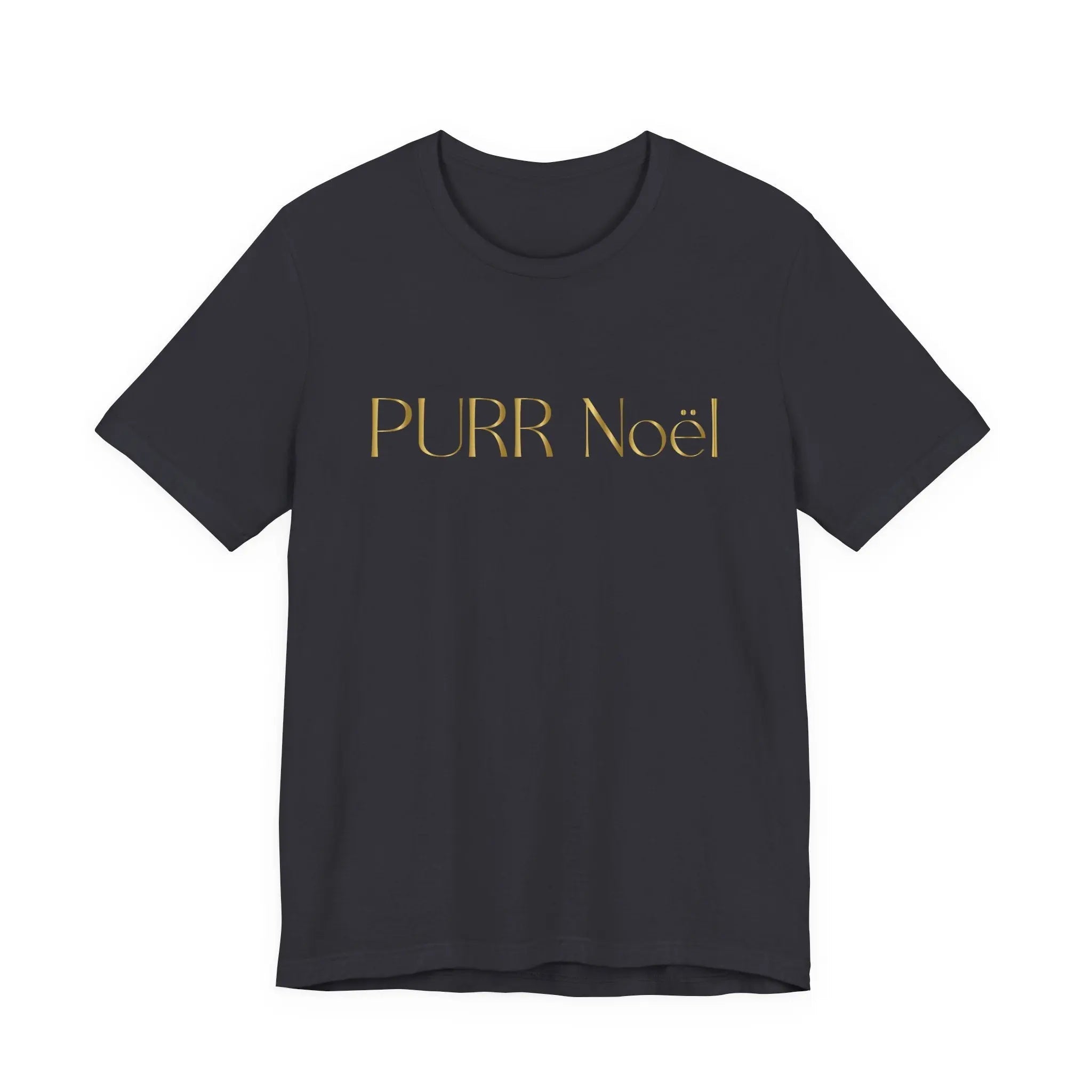 Purr Noël Tee - Gold Foil Cat Christmas Shirt - Chic Kitty