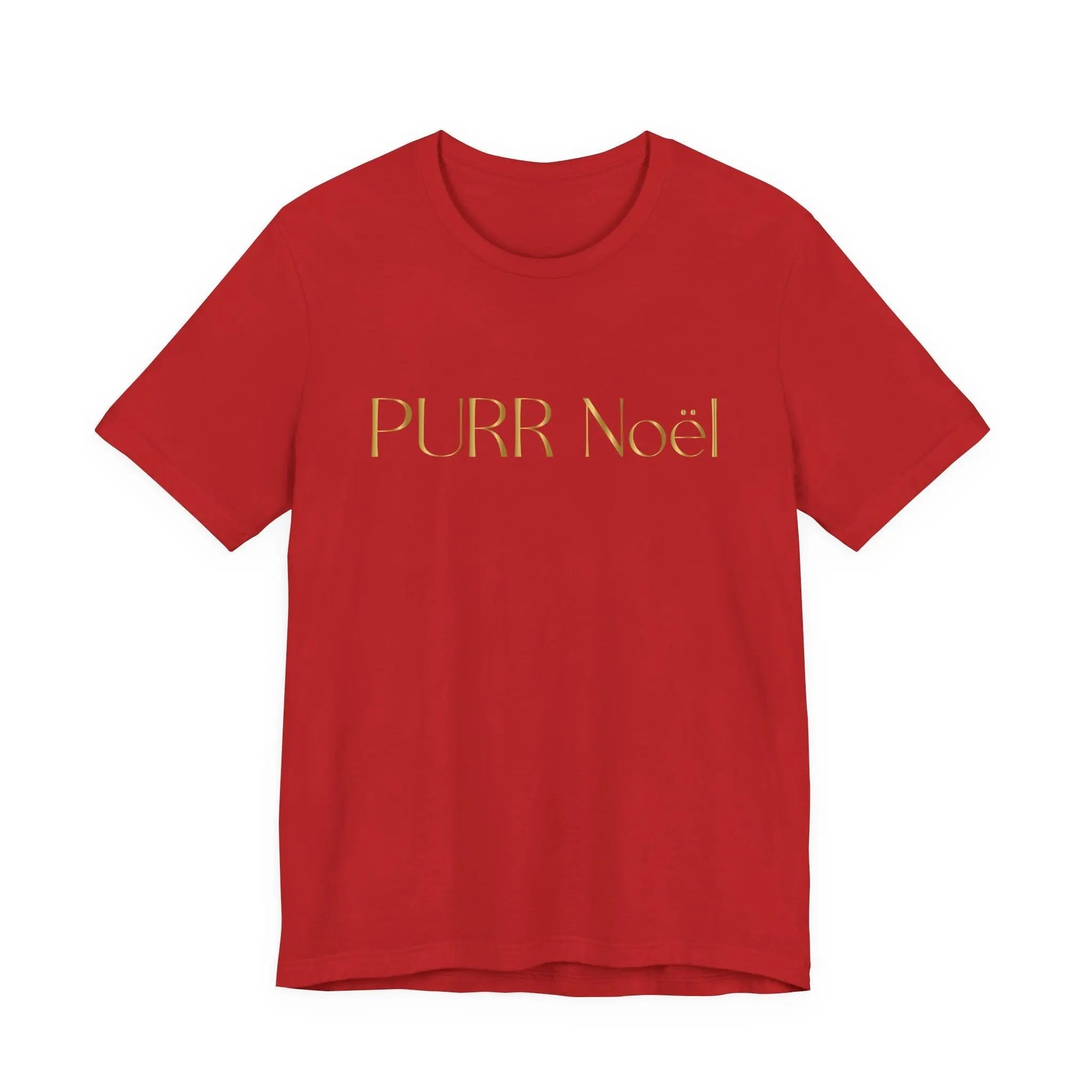 Purr Noël Tee - Gold Foil Cat Christmas Shirt - Chic Kitty