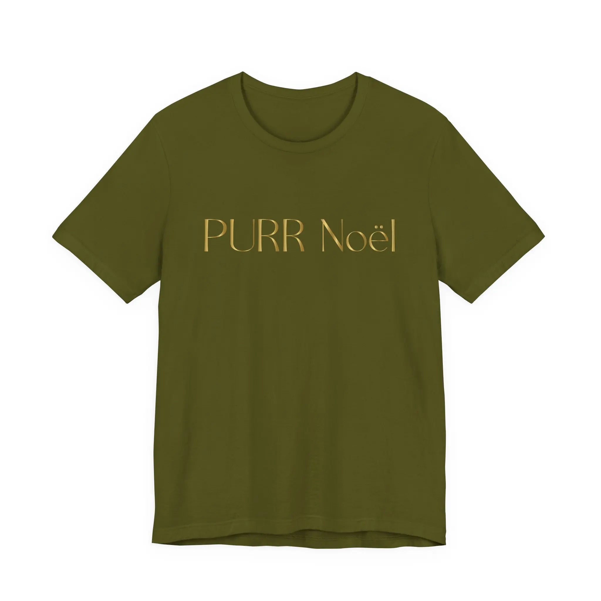 Purr Noël Tee - Gold Foil Cat Christmas Shirt - Chic Kitty