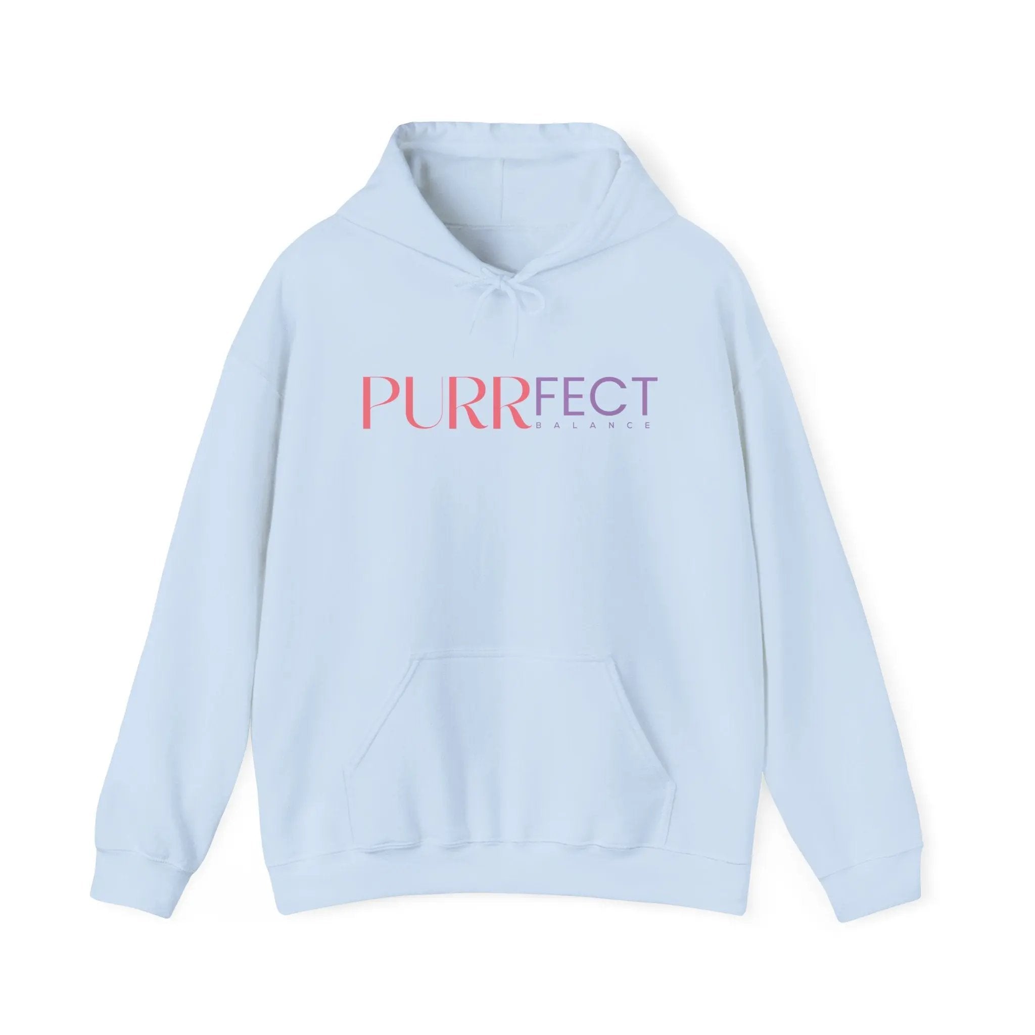 Purrfect Balance Unisex Hooded Sweatshirt - Cozy Cat Lover Apparel - Chic Kitty