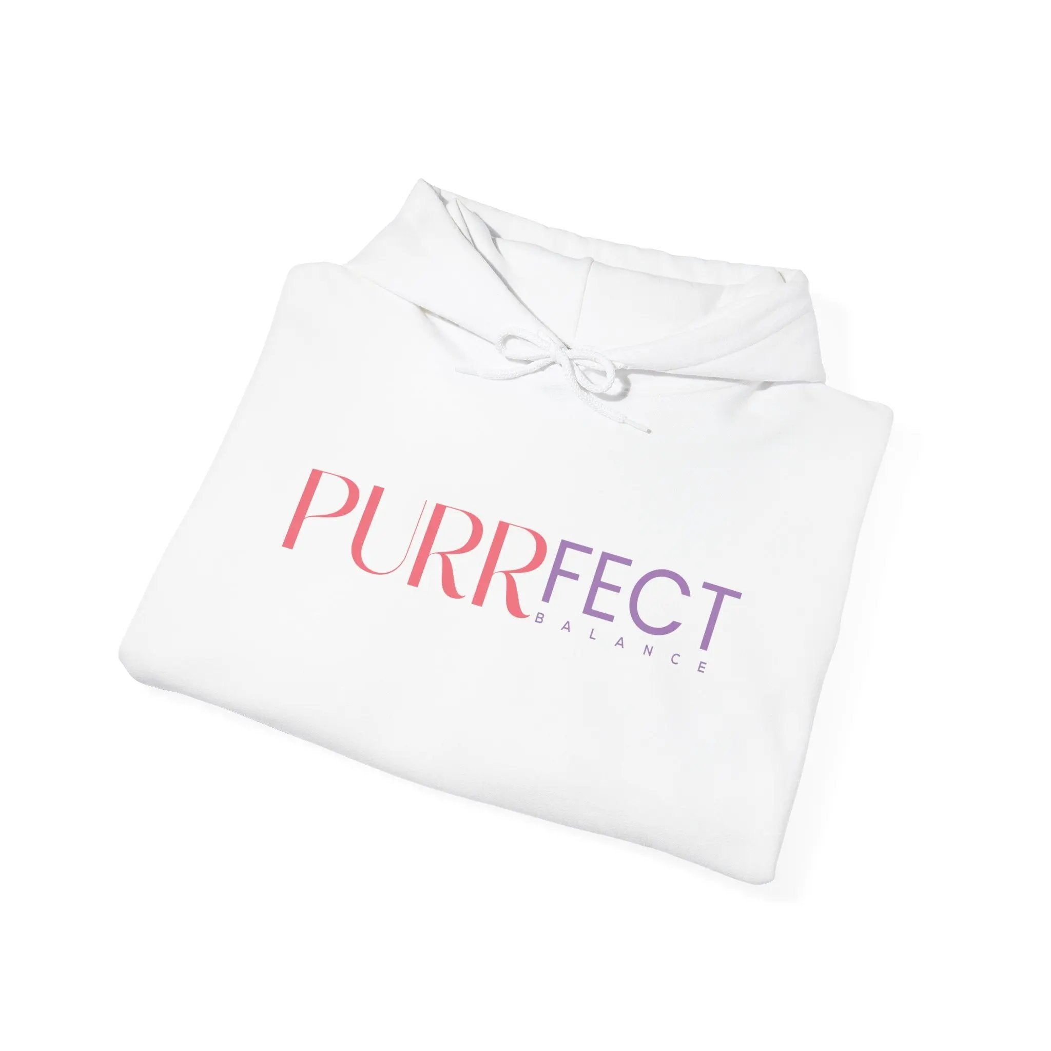 Purrfect Balance Unisex Hooded Sweatshirt - Cozy Cat Lover Apparel - Chic Kitty