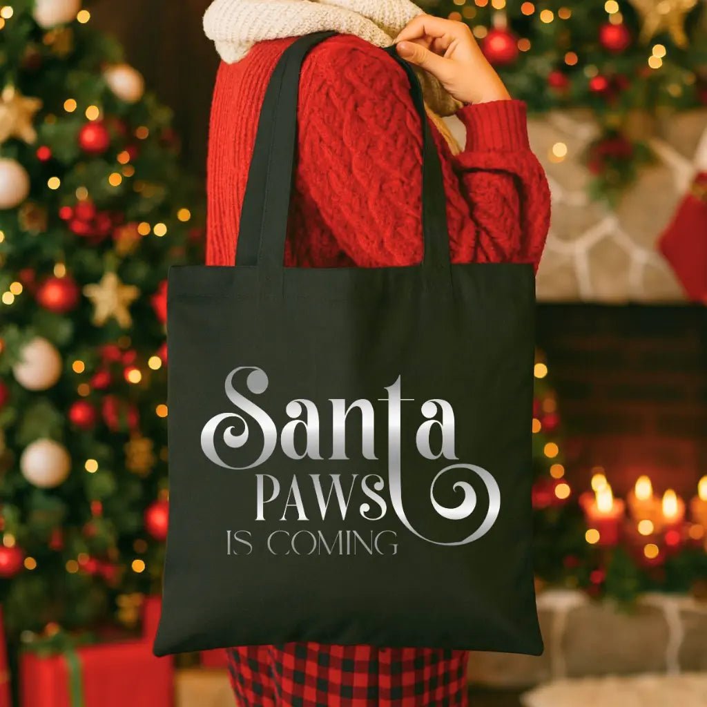 Santa Pants Is Coming Canvas Tote Bag - Chic Kitty