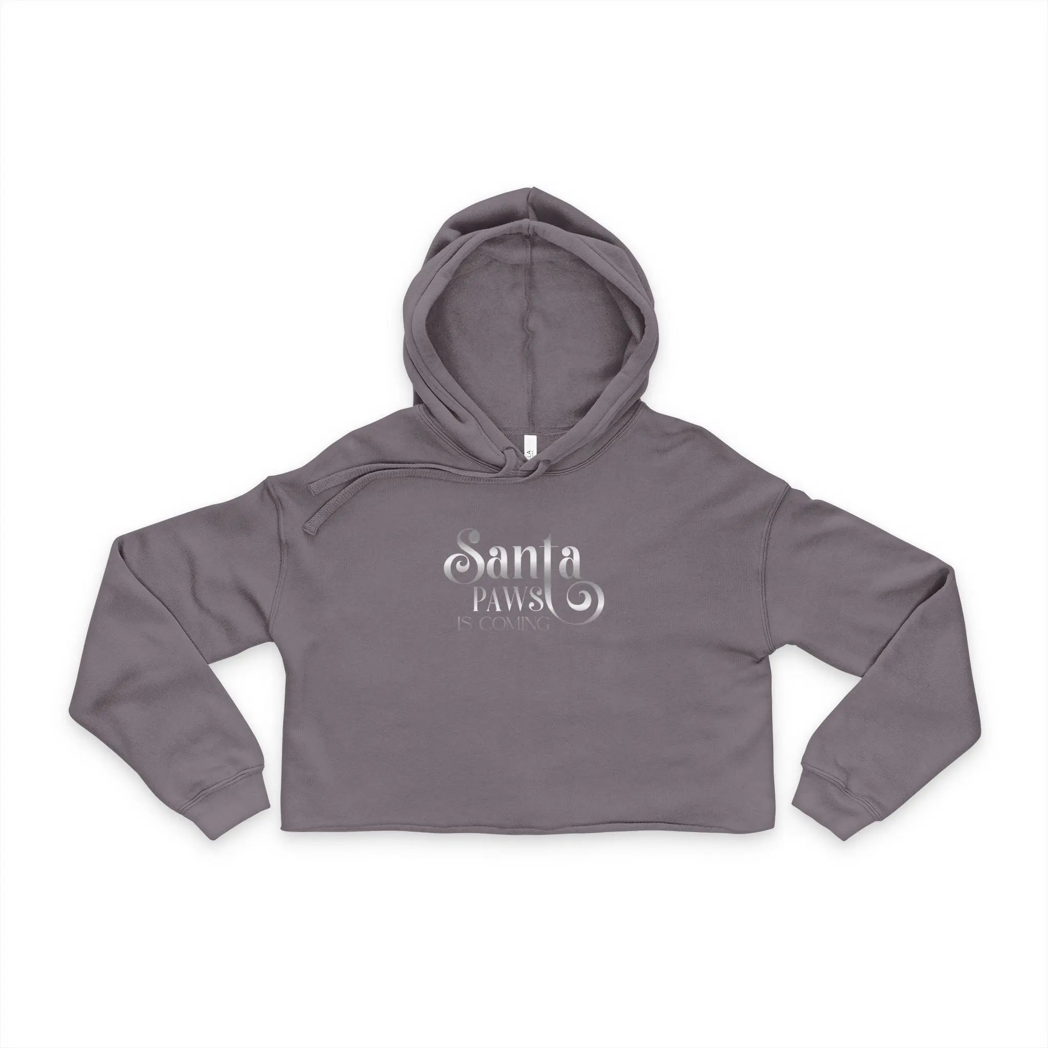 Santa Paws is Coming Cropped Hoodie — Women's Christmas Pet Lover Hoodie - Chic Kitty