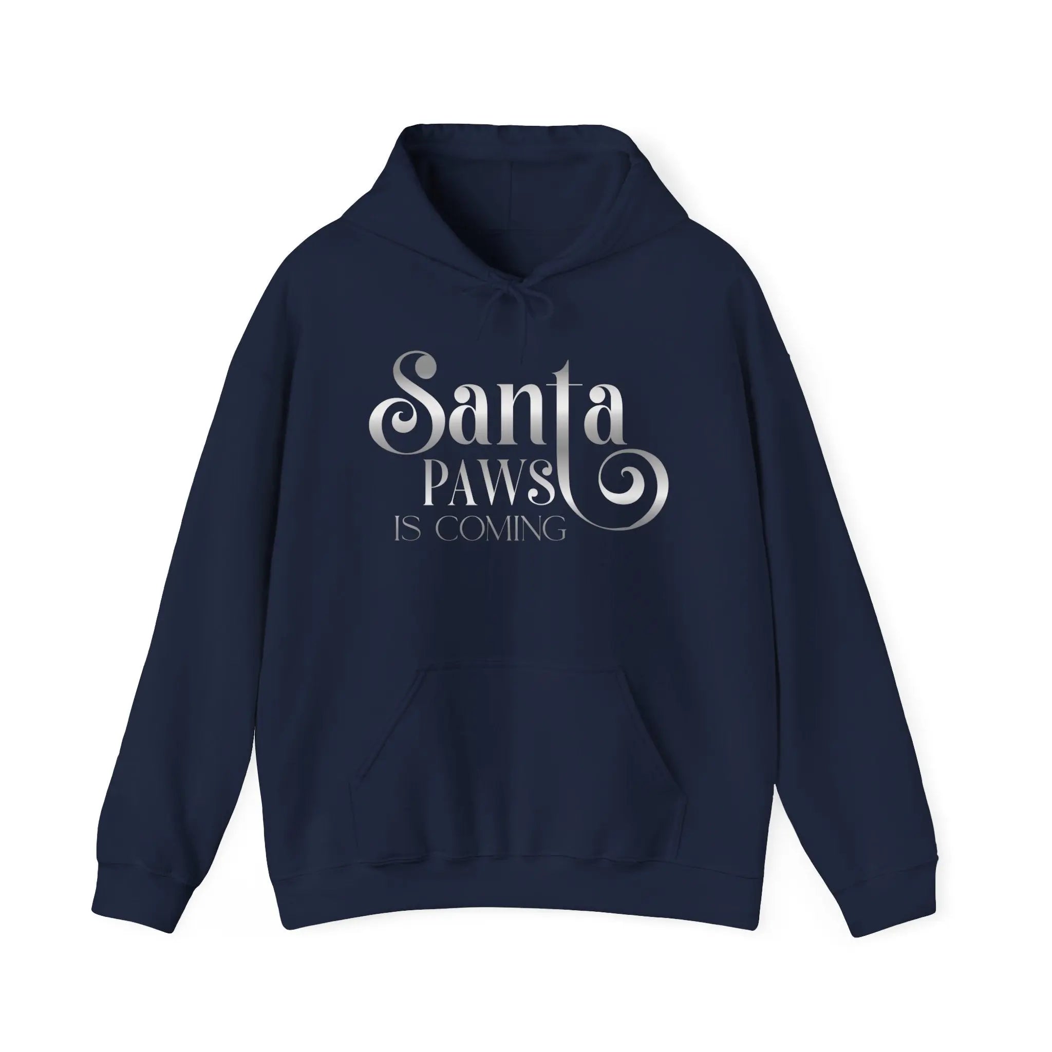 Santa Paws Is Coming Hoodie — Cozy Christmas Pet Lover Sweatshirt - Chic Kitty