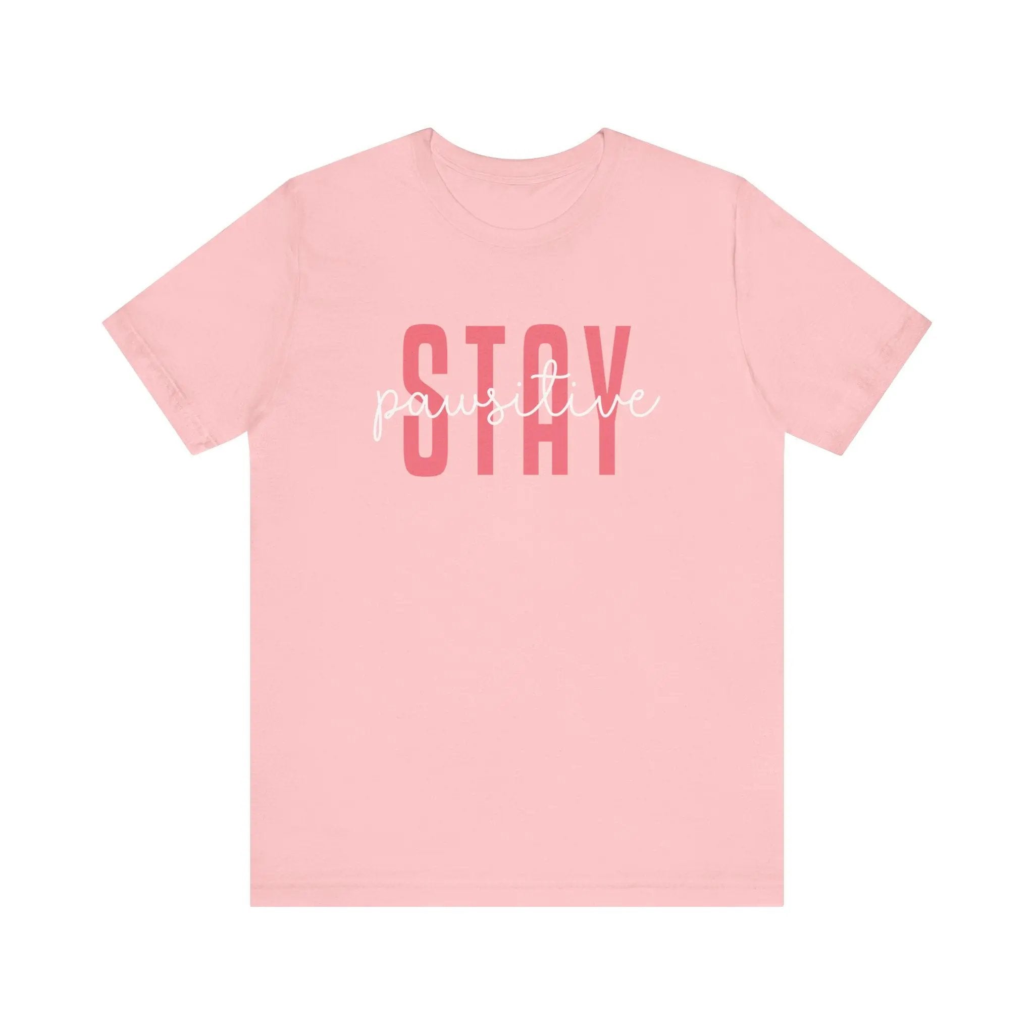 Stay Pawsitive Unisex Jersey Tee - Cute Animal Lover Short Sleeve Shirt - Chic Kitty