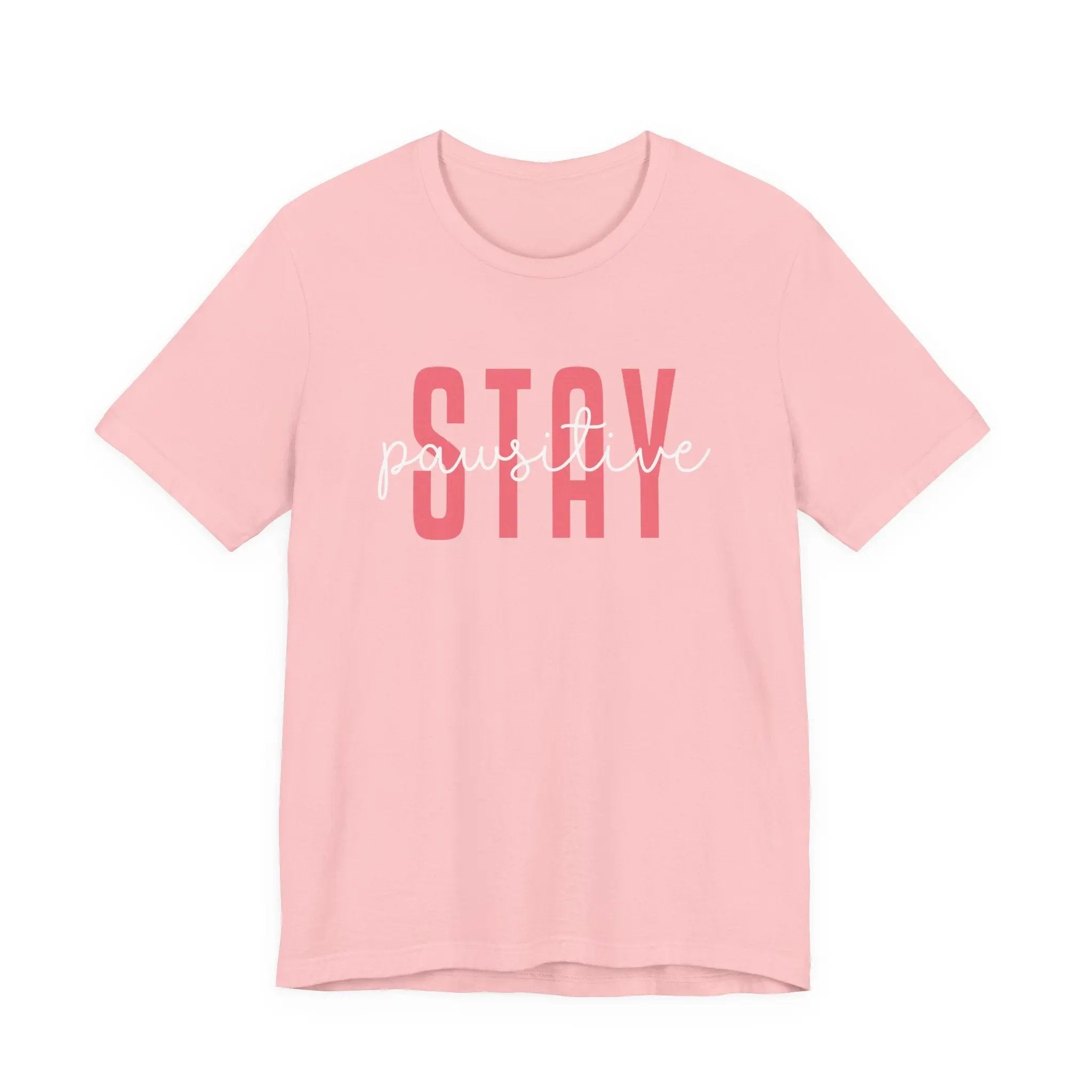 Stay Pawsitive Unisex Jersey Tee - Cute Animal Lover Short Sleeve Shirt - Chic Kitty