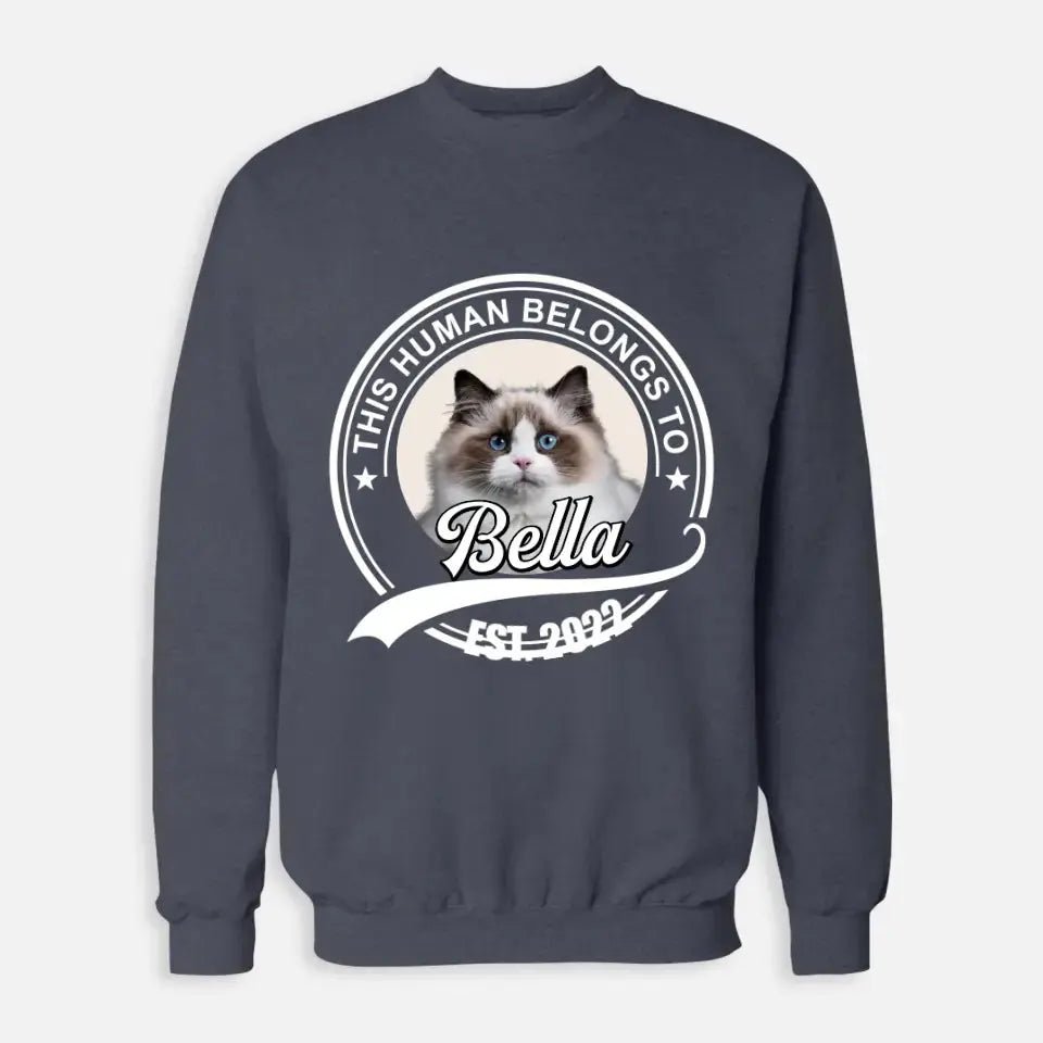 This Human Belongs to - Personalised Cat Sweatshirt - Chic Kitty