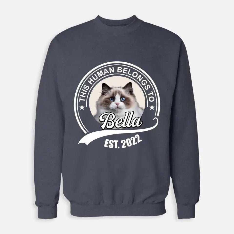 This Human Belongs to - Personalised Cat Sweatshirt - Chic Kitty
