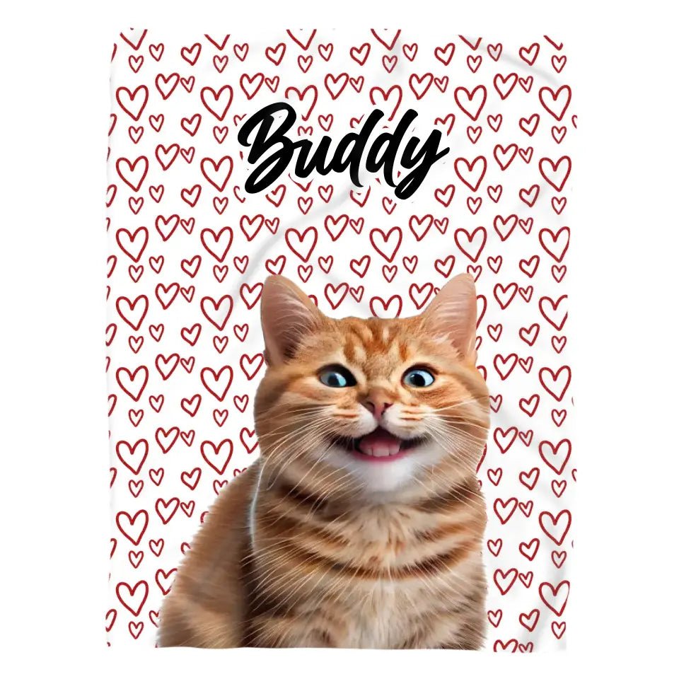 Valentine Cat Photo Blanket - Chic Kitty