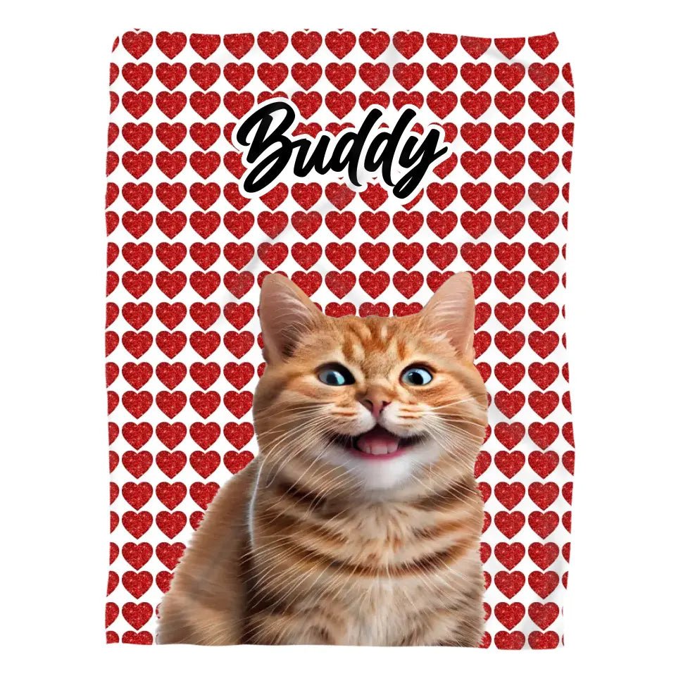 Valentine Cat Photo Blanket - Chic Kitty