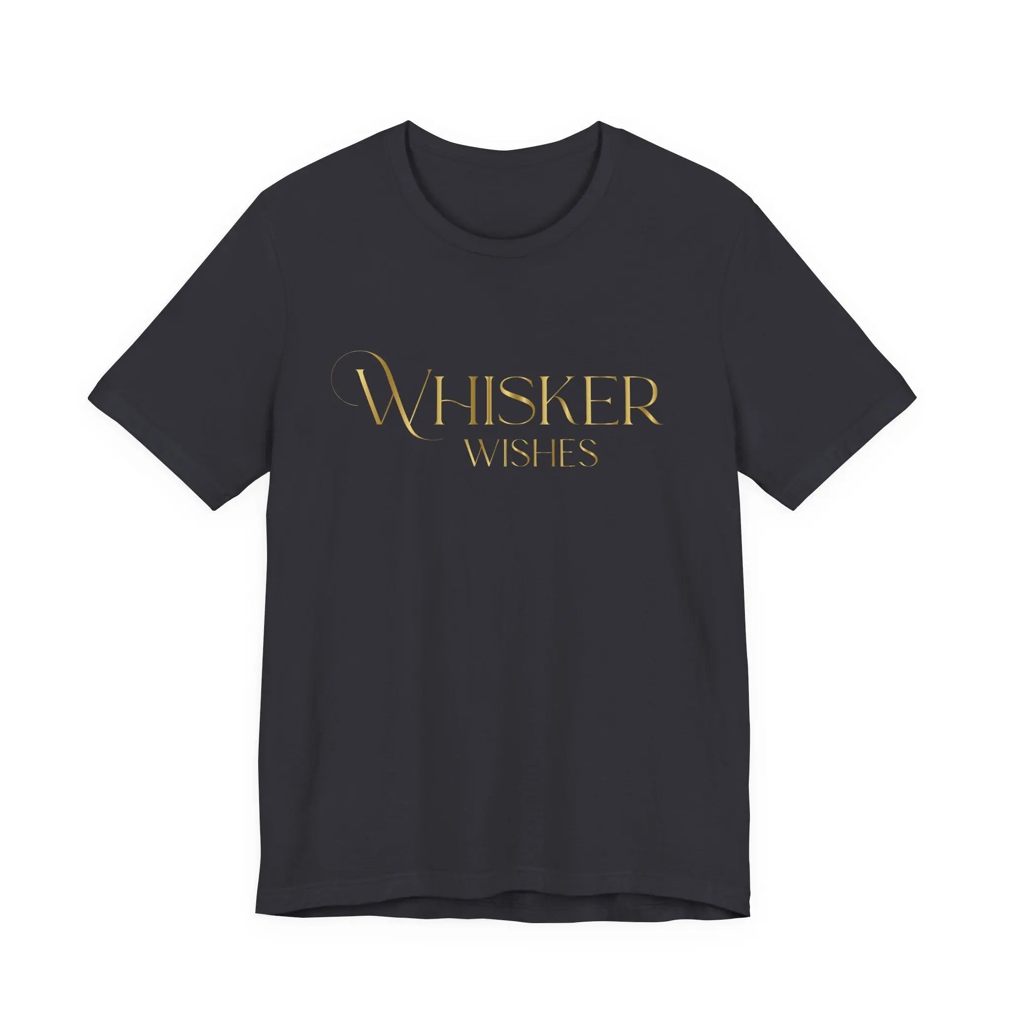 Whisker Wishes Tee - Minimal Gold Cat Lover T-Shirt - Chic Kitty